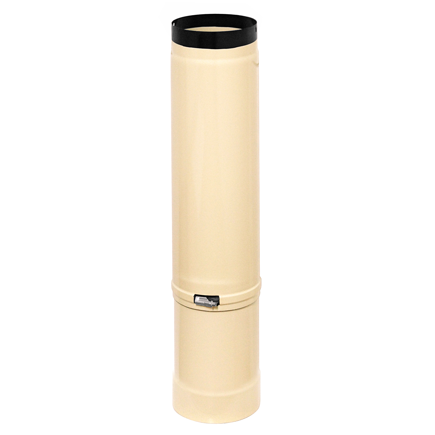 Raik Tuyau de Fumée / Tuyau de Poêle Émaillé 130mm - Tube Télescopique Ivoire