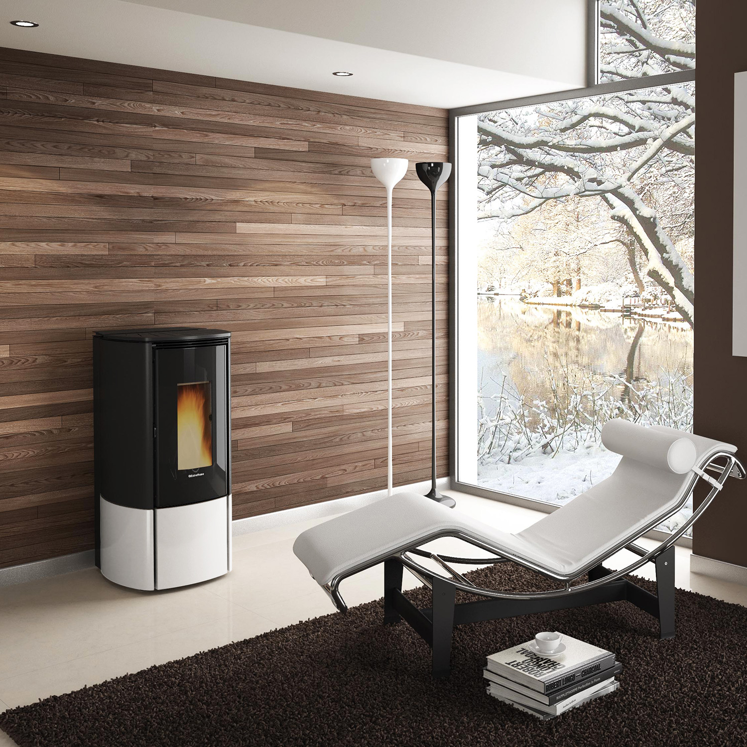 Extraflame Evolution Line Katia 11 poêle à granulés acier blanc