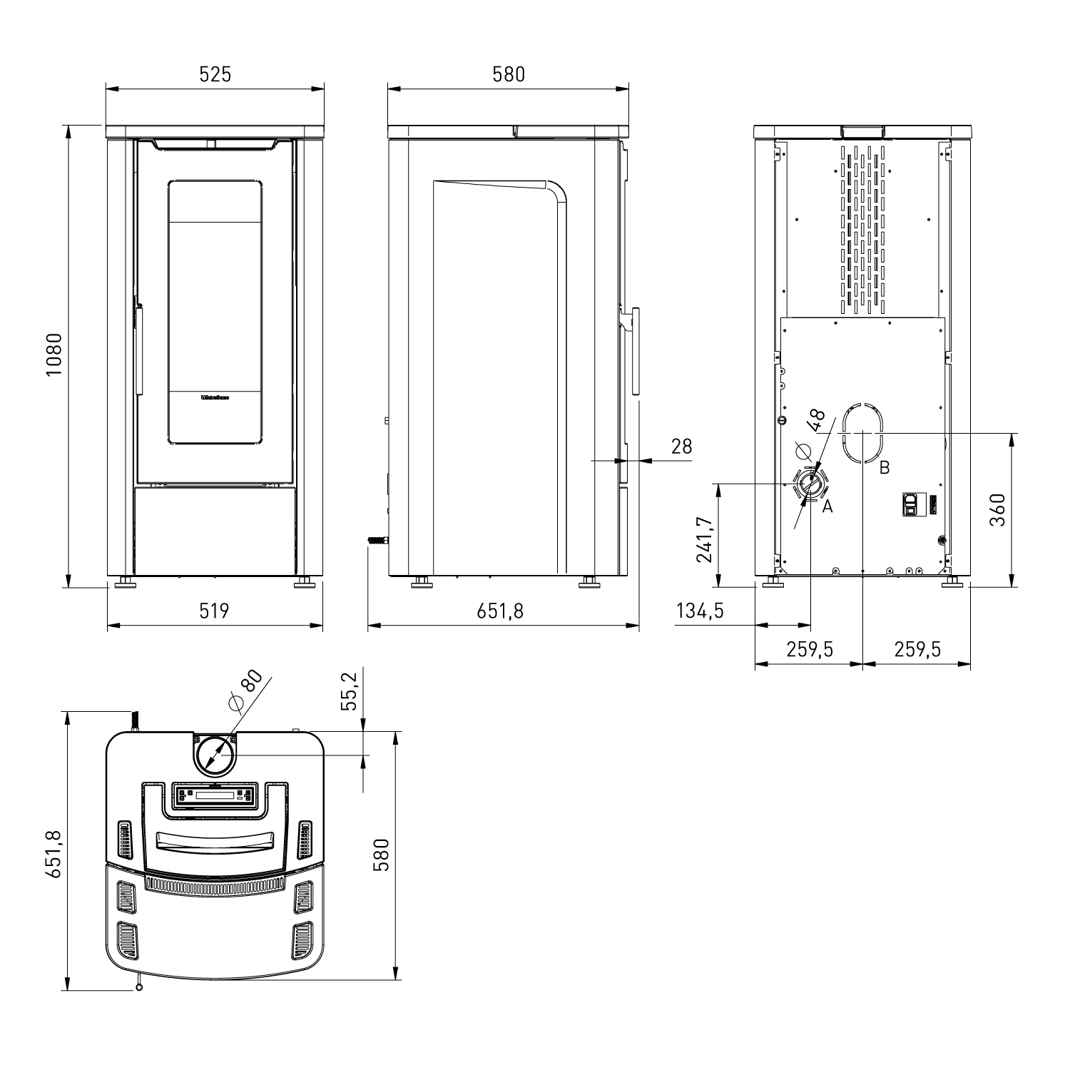 Extraflame Teorema 16 poêle à granulés ivoire