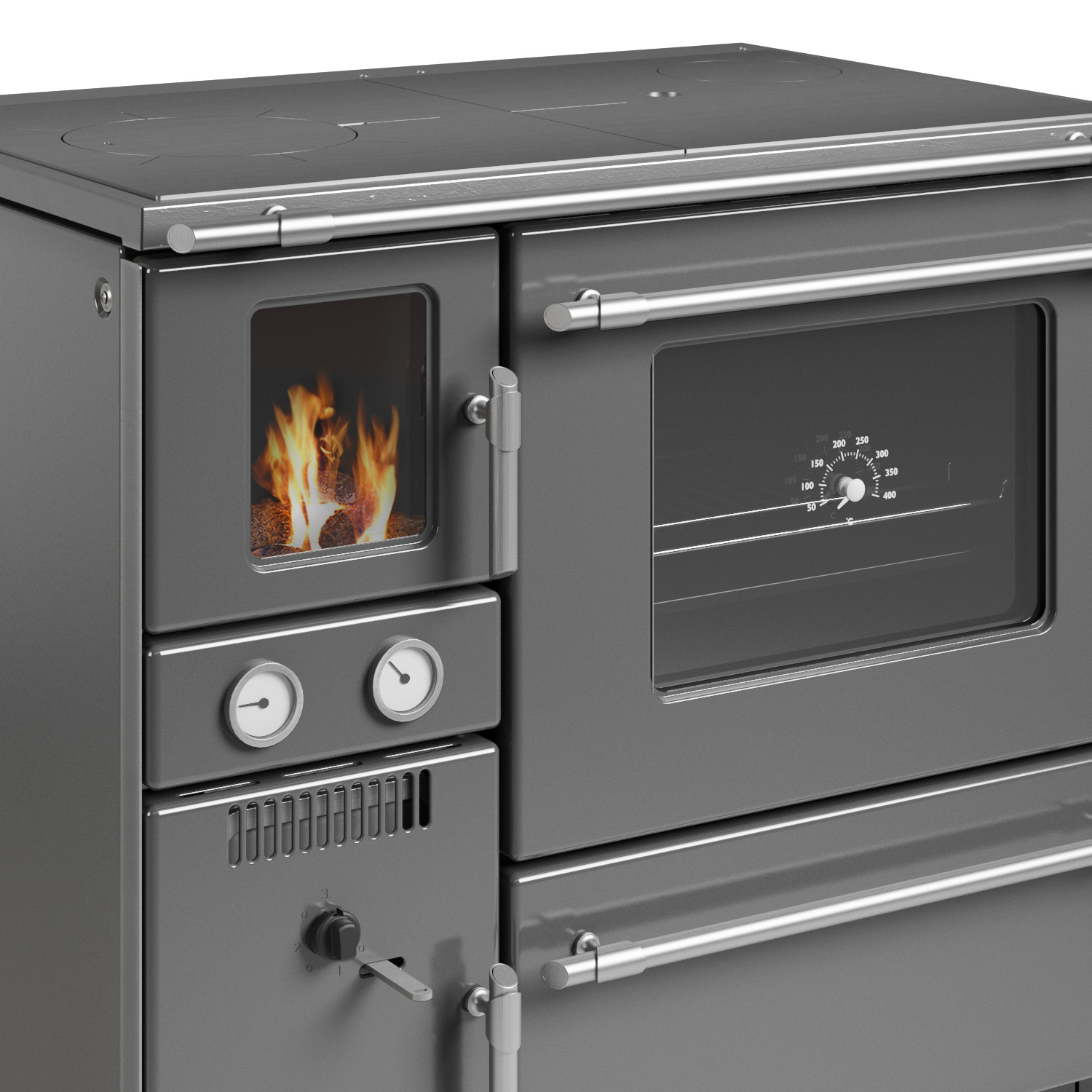 Wamsler K 148 poêle de cuisine à eau Anthracite/Mat, conduit de fumée à droite