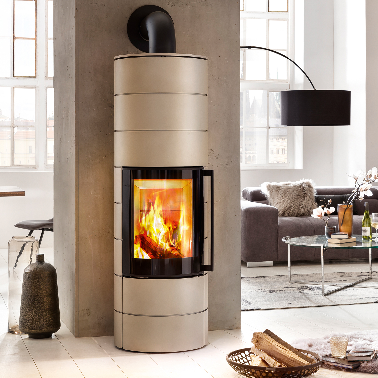 Spartherm ambiente a4 poêle à bois acier perle
