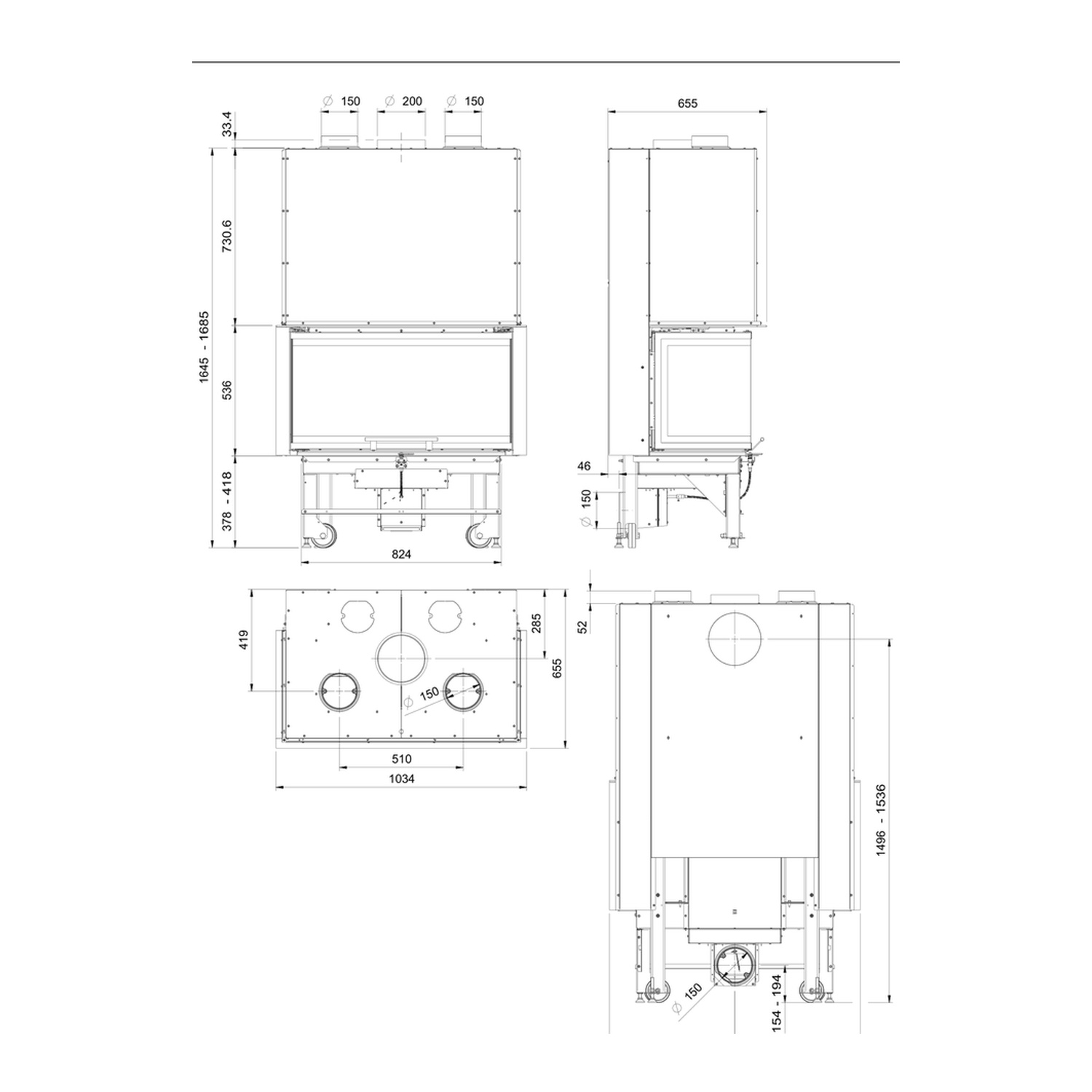 La Nordica MONOBLOCCO 3LC.165 insert de cheminée à bois