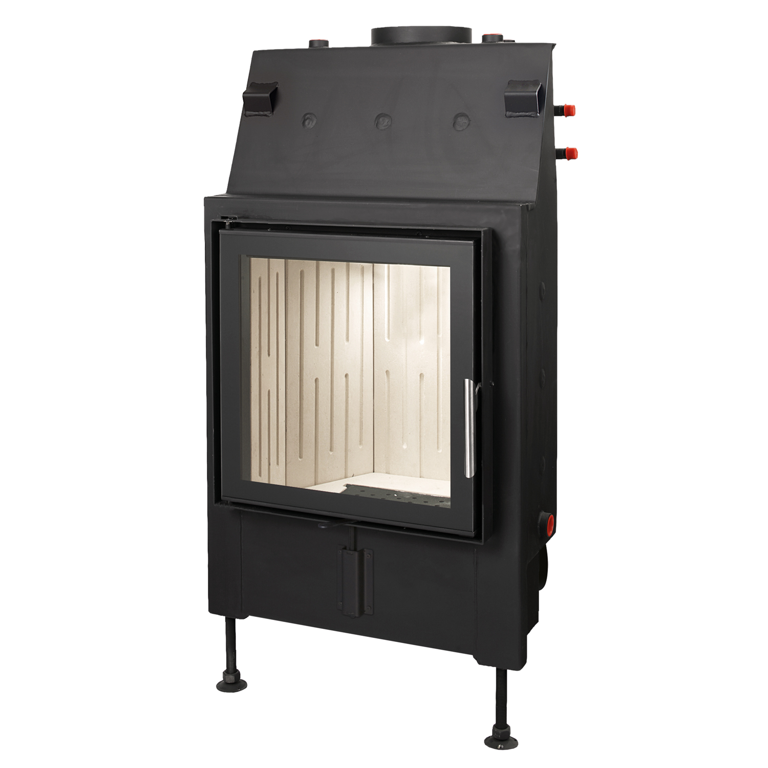 Schmitzker No4 15kW insert de cheminée à eau avec cadre en verre - Ensemble complet avec réservoir tampon SHS 750 + 1 SWT