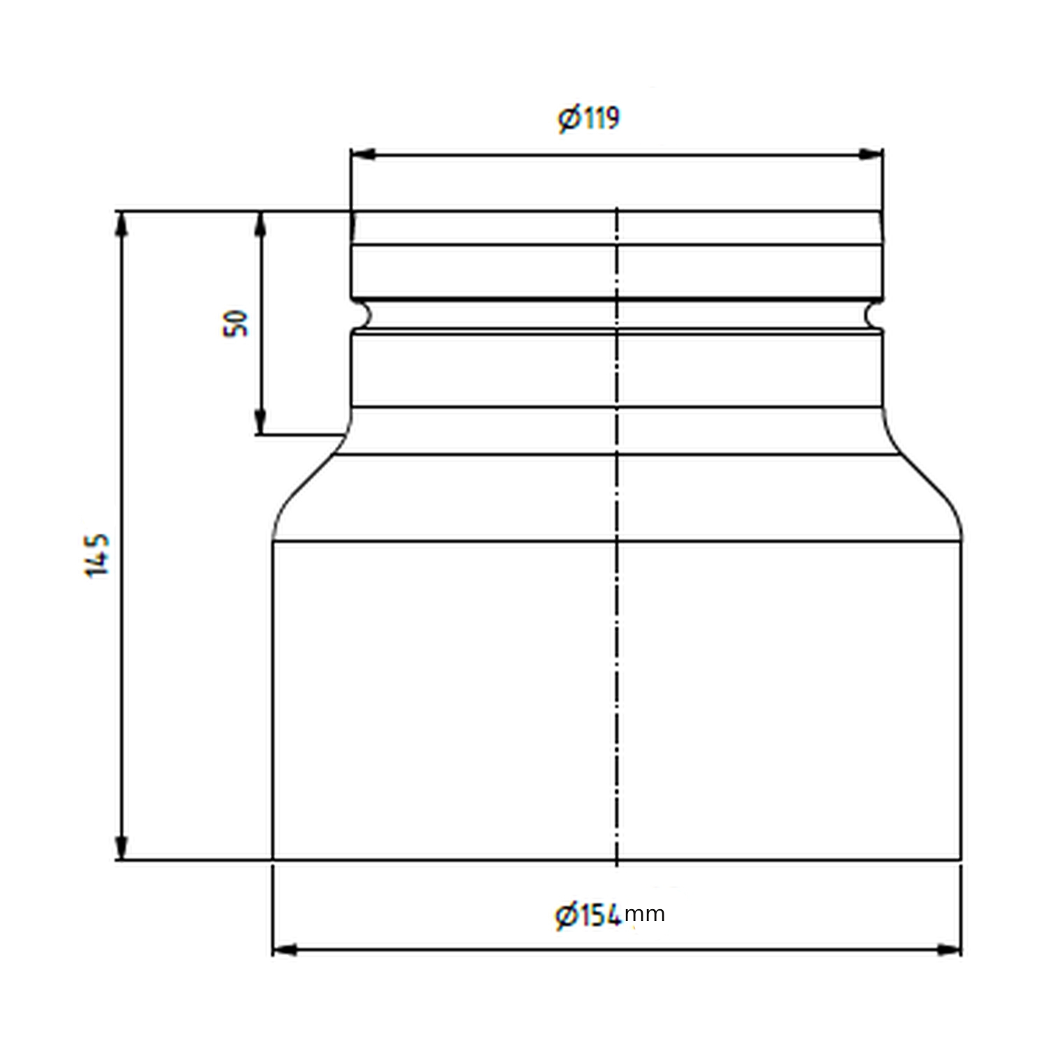 Raik réduction LS diamètre 150w/diamètre 120e gris