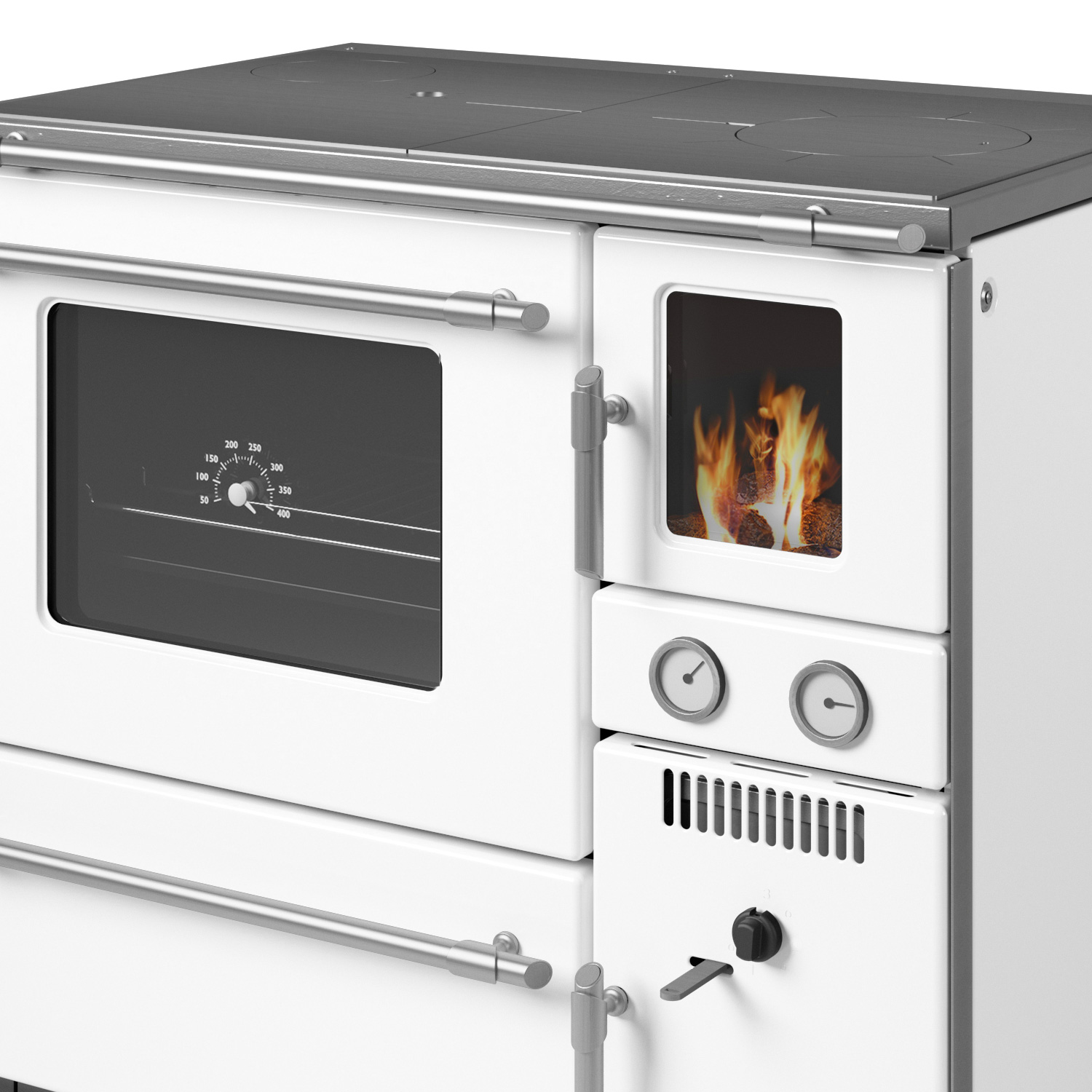Wamsler K 148 poêle de cuisine à eau Blanc/Mat, conduit de fumée à gauche