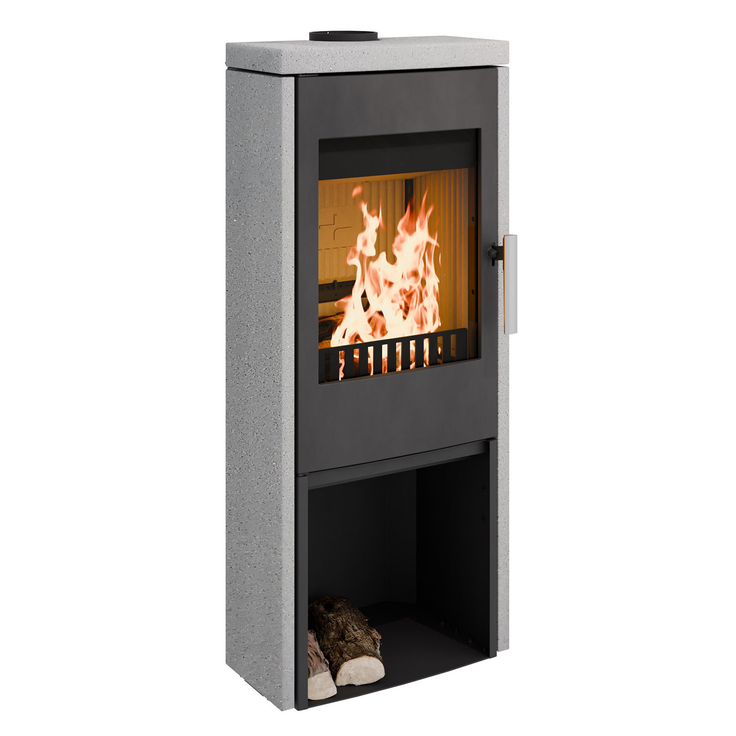 Haas+Sohn DK Lausitz Poêle à bois Noir perle / Quartzite gris
