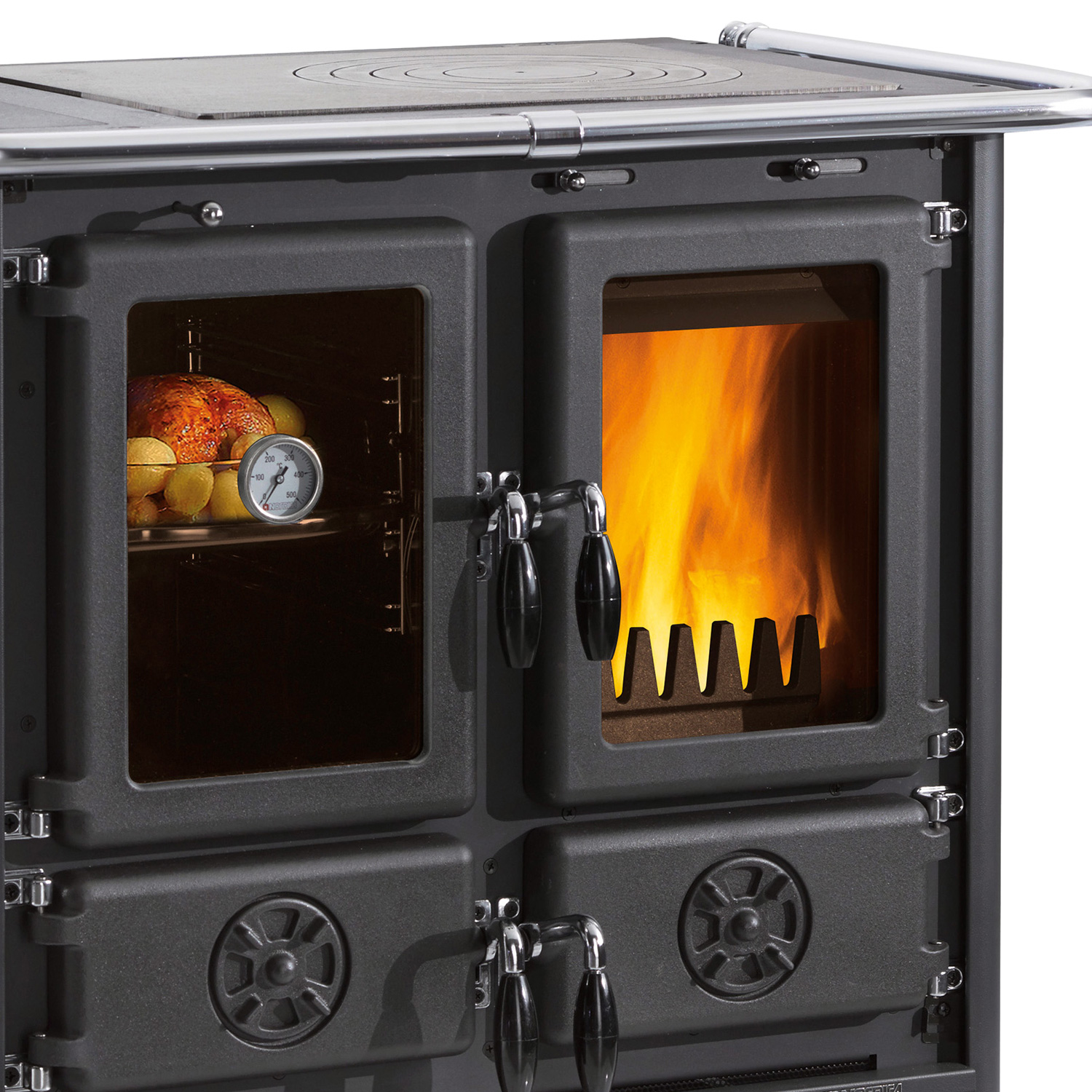 La Nordica Rosetta Sinistra 5.0 Poêle de cuisine en acier Noir-Anthracite