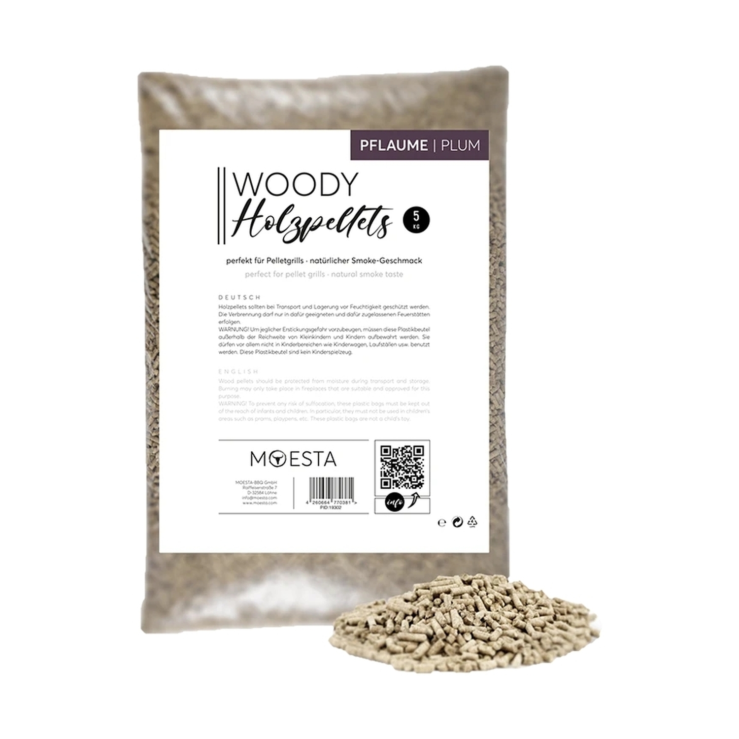 Moesta granulés de bois prune 5kg