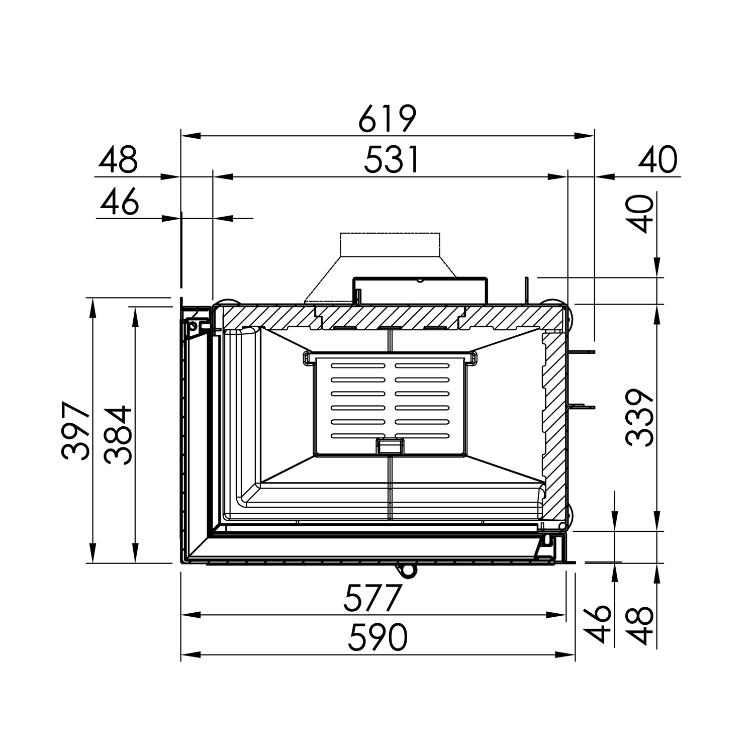 Spartherm Varia 2L-55 insert de cheminée d'angle