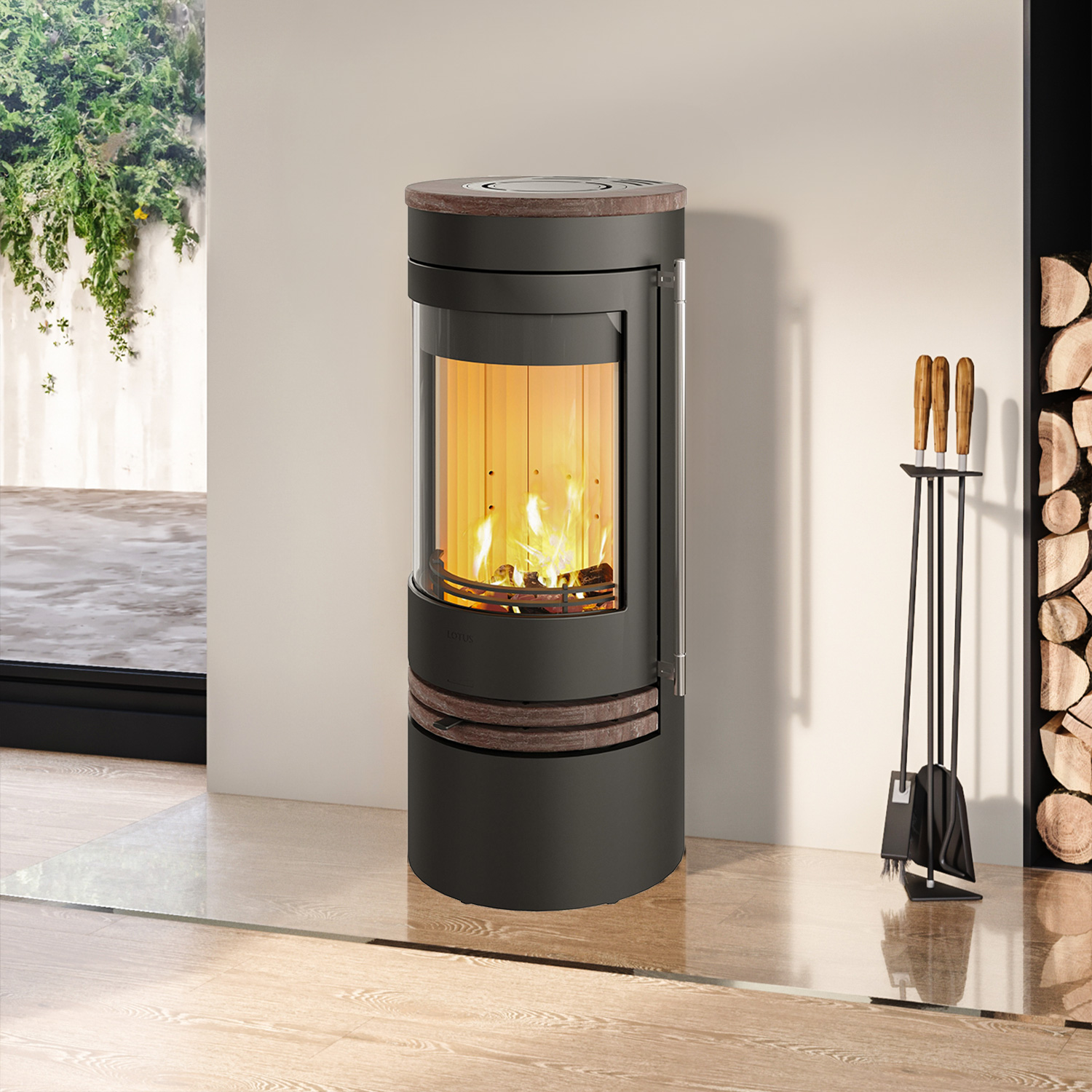 Lotus Orbis 1 poêle à bois Coffee Stone