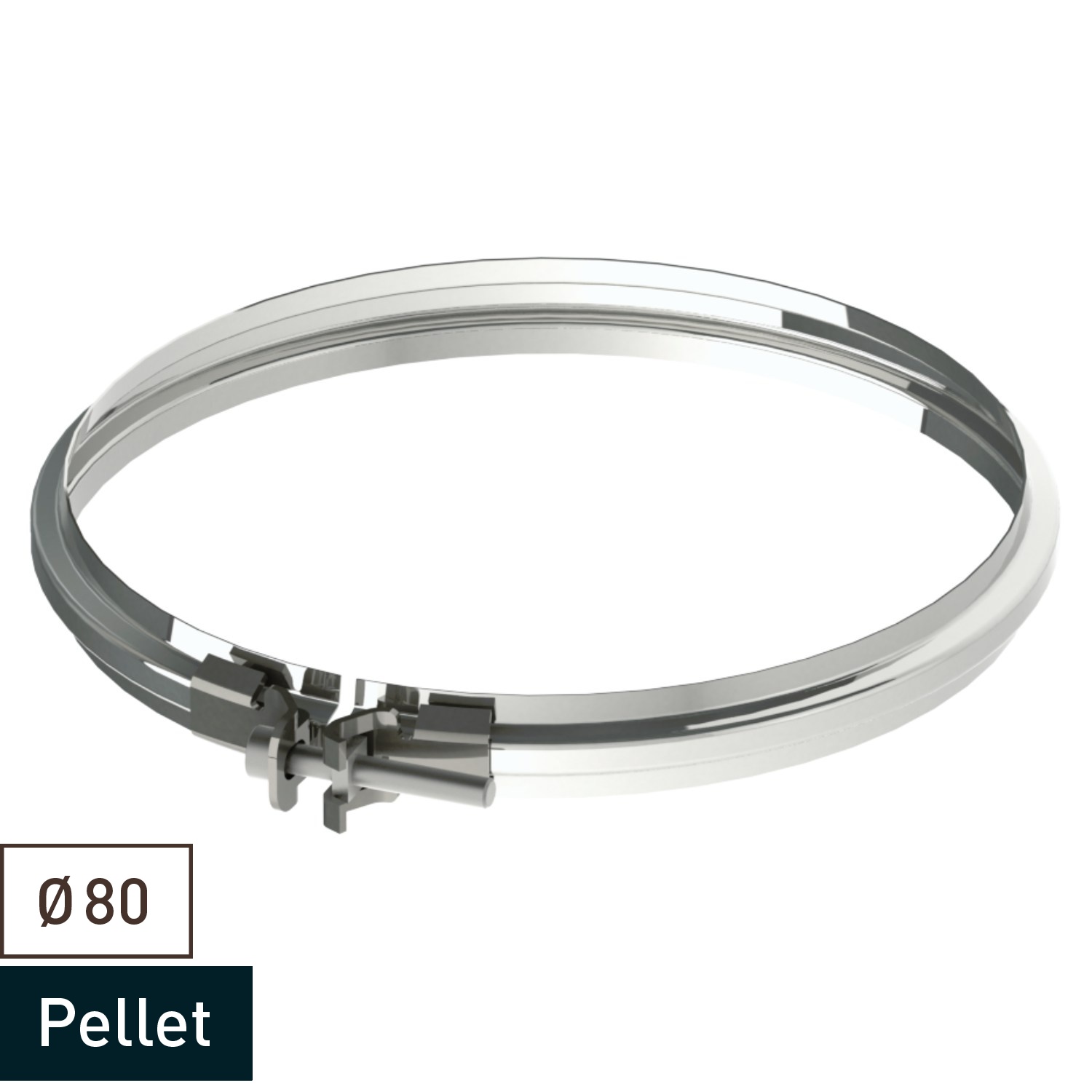 Collier de serrage pour conduit de fumée / tuyau de poêle 80 mm en acier inoxydable