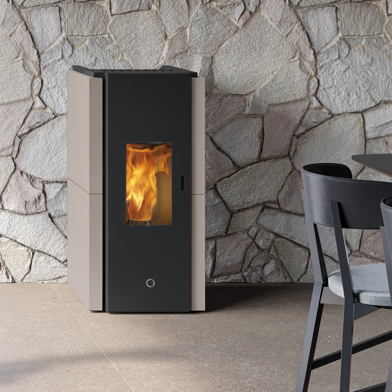 EK63 Zone 80 Evo Poêle à granulés acier gris tourterelle