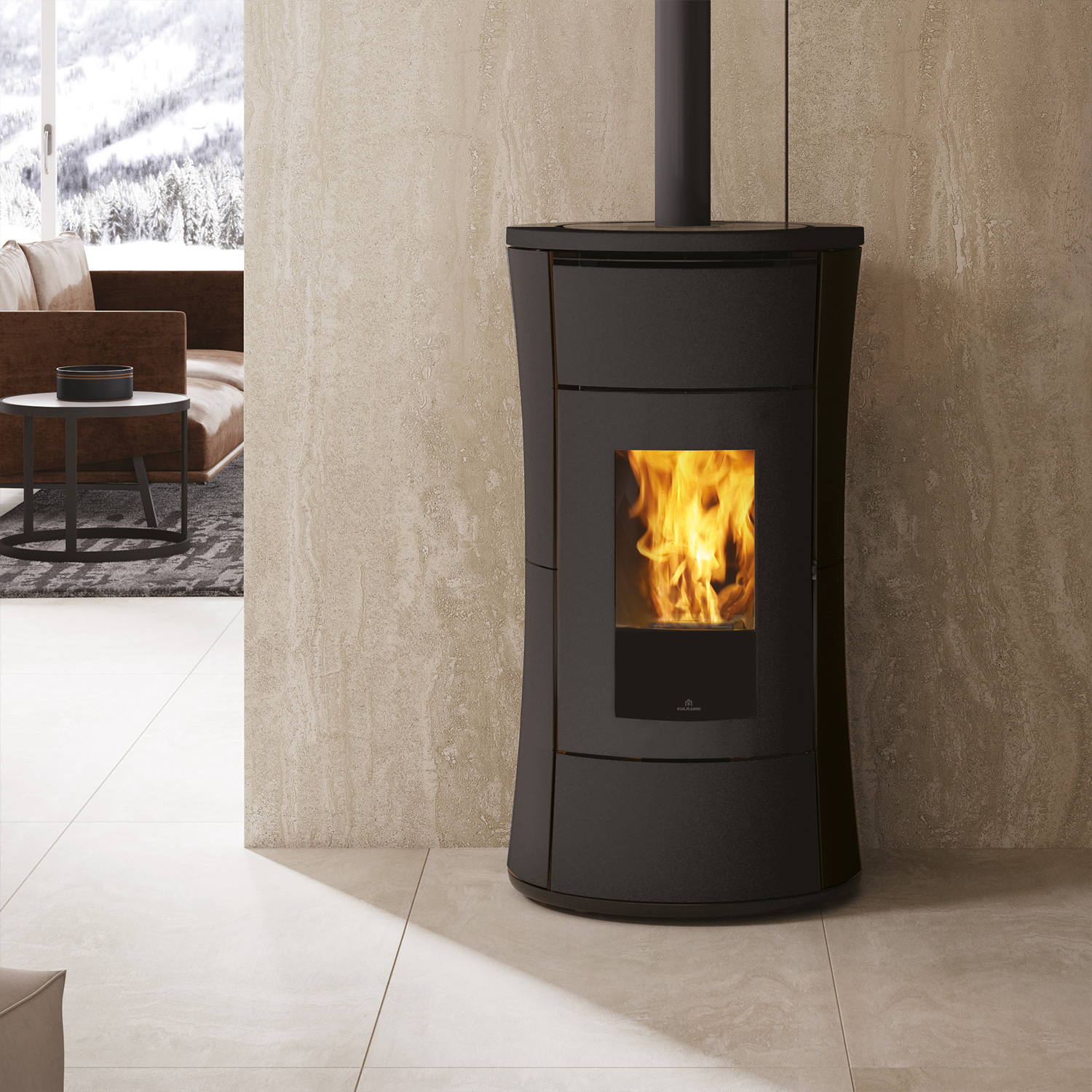 Edilkamin Cherie 9 EVO poêle à granulés acier gris foncé Edilkamin Cherie 9 EVO poêle à granulés acier gris foncé