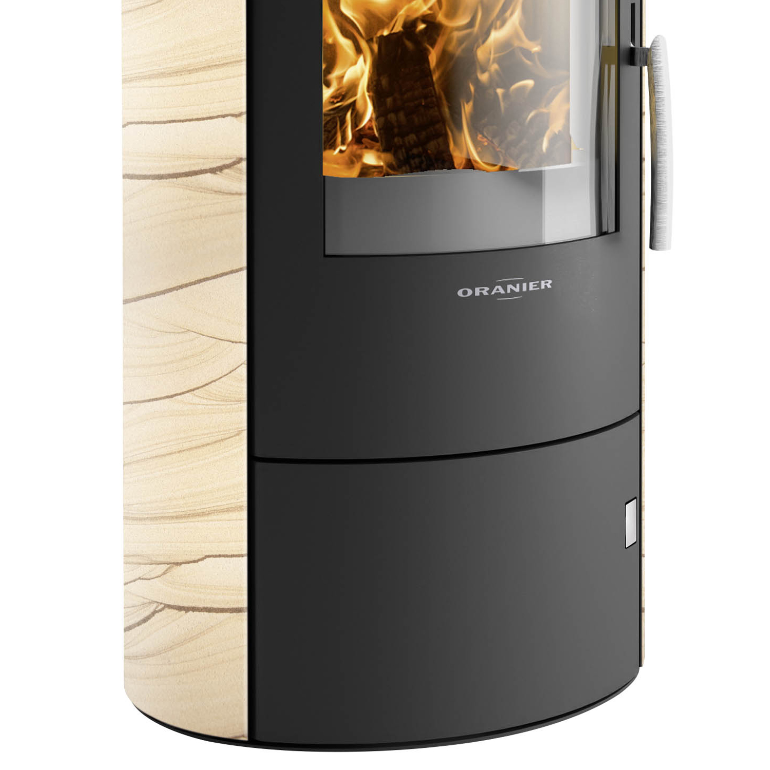 Oranier Polar W+ 2.0 Poêle à bois Acier Noir / Pierre de sable
