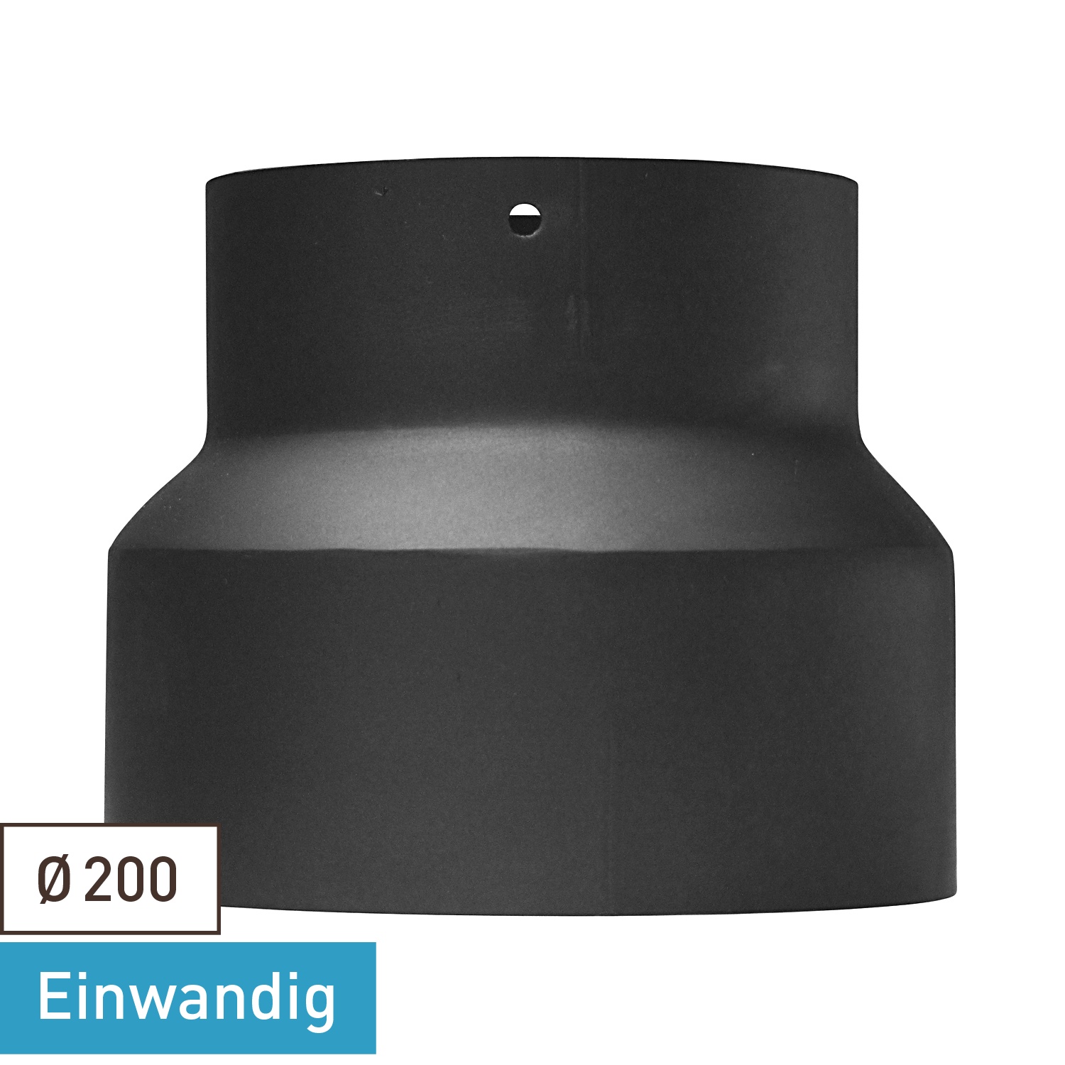 Raik Basic Réduction 200mm – 180mm noir pour tuyau de fumée / conduit de fumée