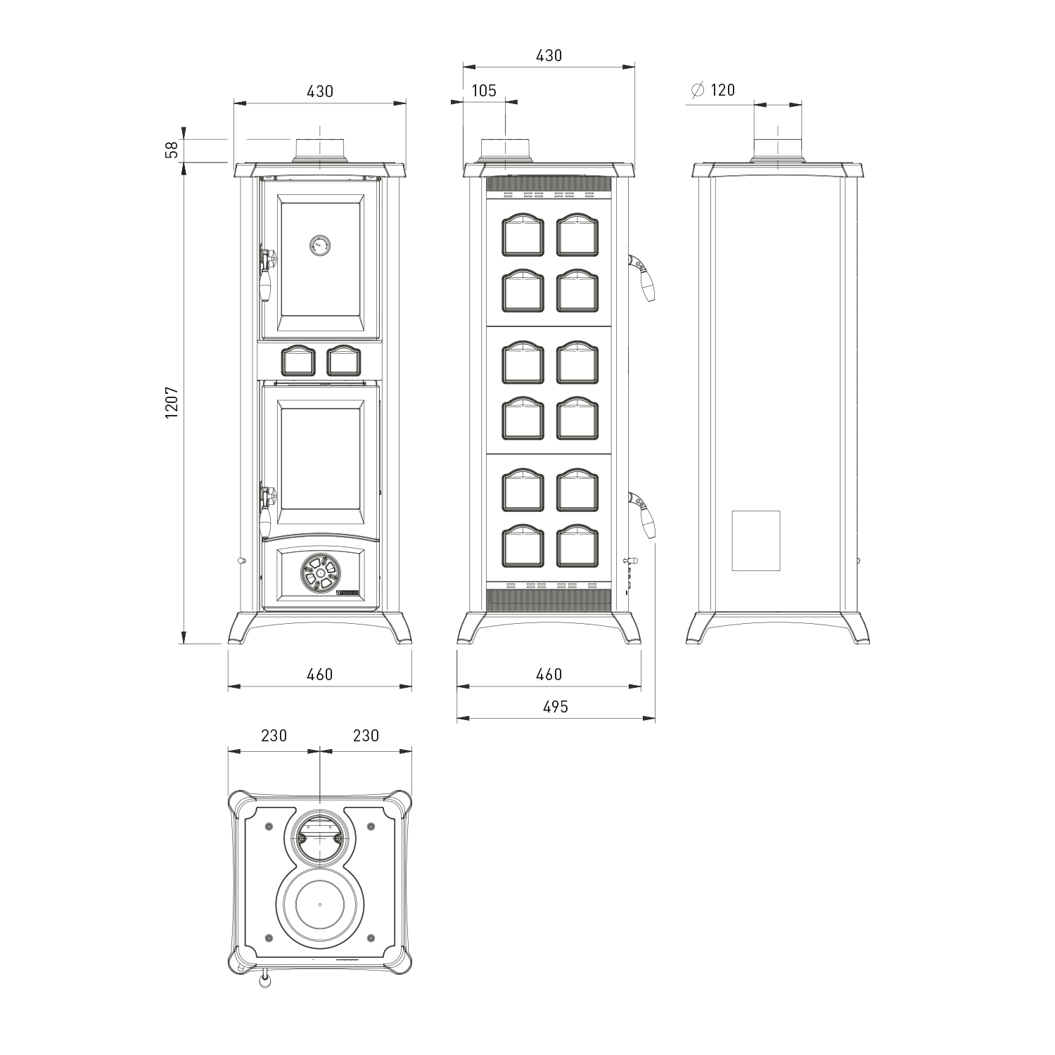 La Nordica Gemma Forno 165 poêle à bois Elegance Bordeaux