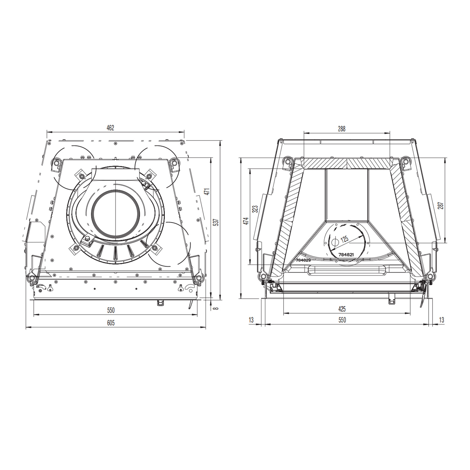 Austroflamm 55x45 K 2.0 Insert de cheminée