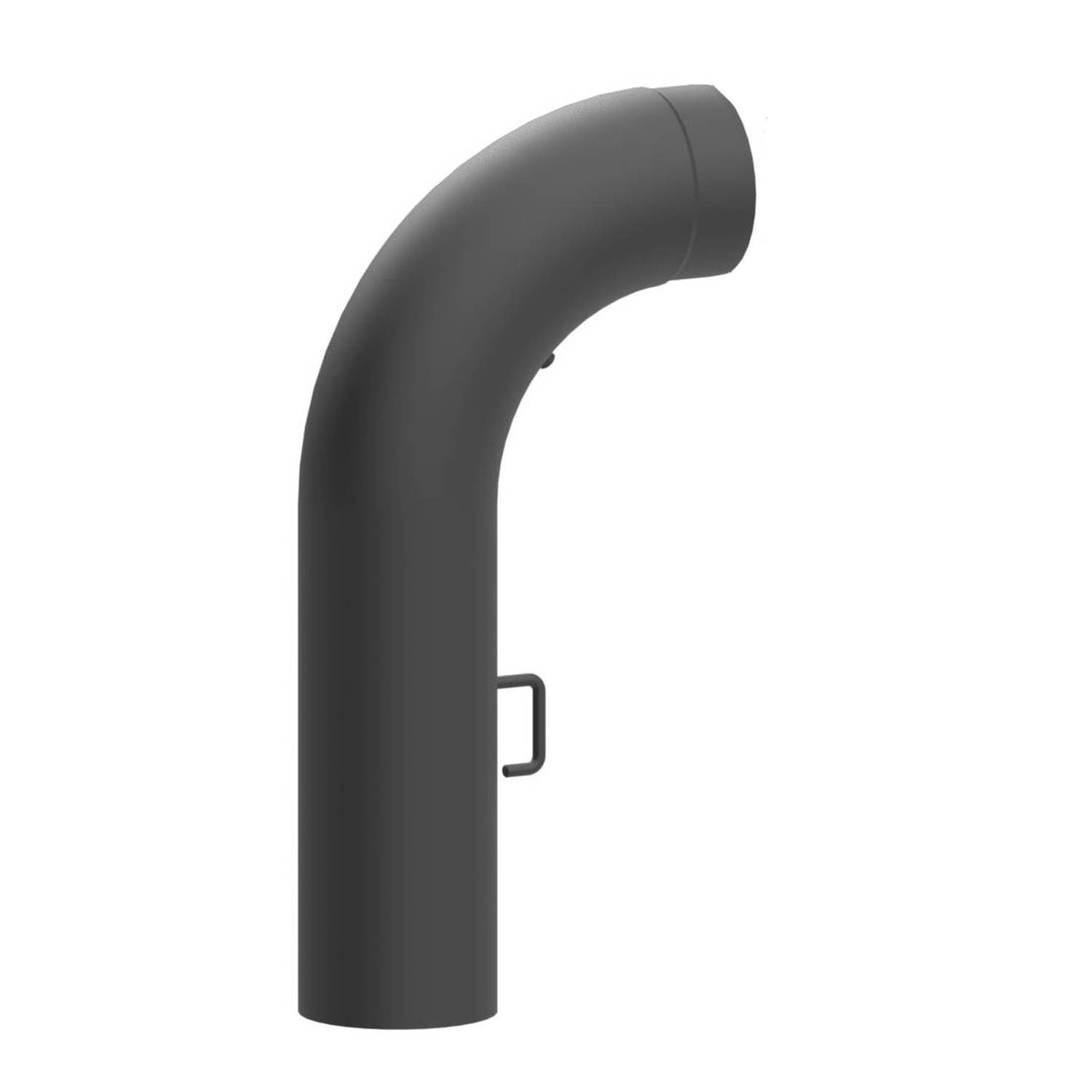 Raik coude LS diamètre 150/90° 2,00mm lisse 705/350 avec porte intégrée avec modérateur de tirage gris