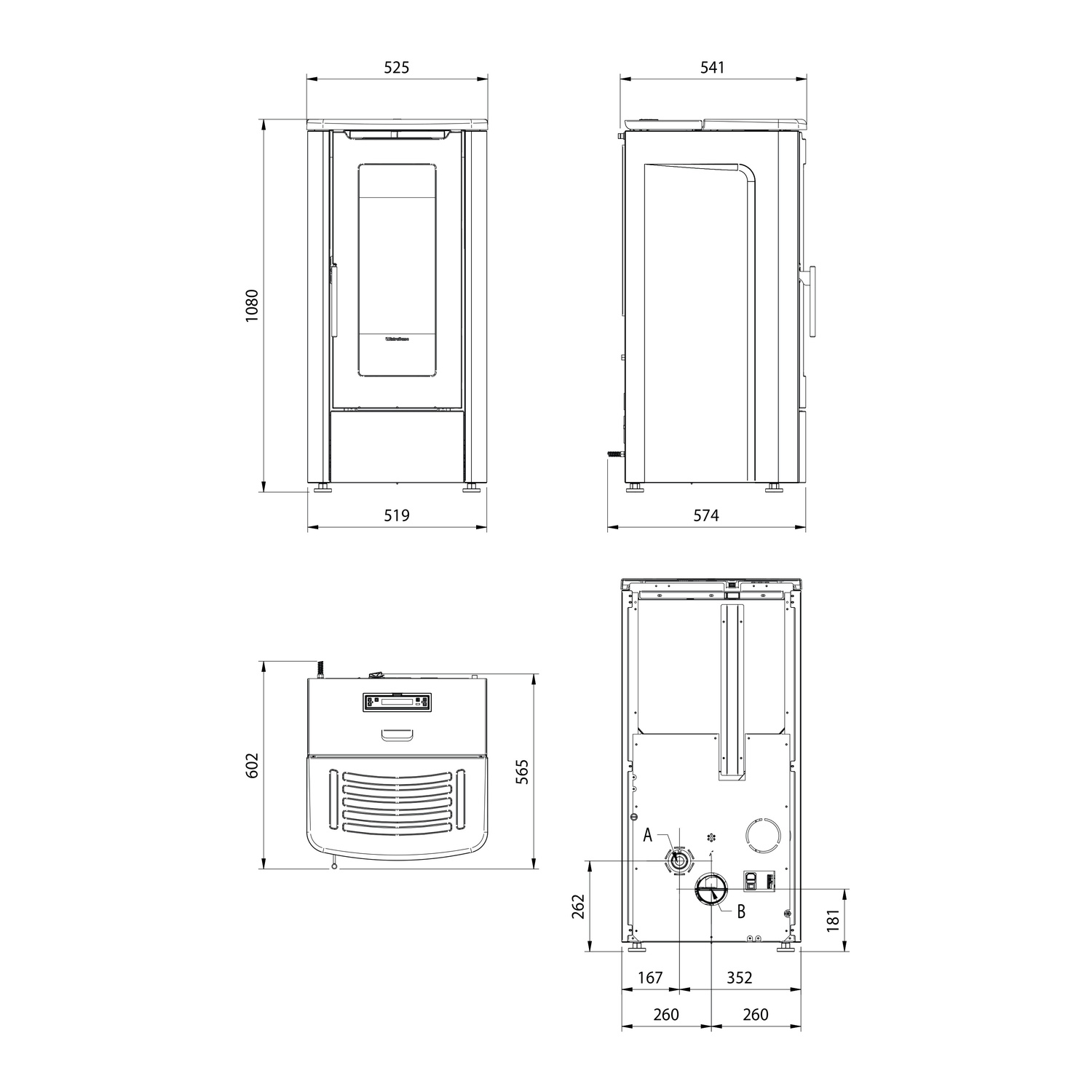 Extraflame DAHIANA 5.0 EVO - Bordeauxrot poêle à granulés