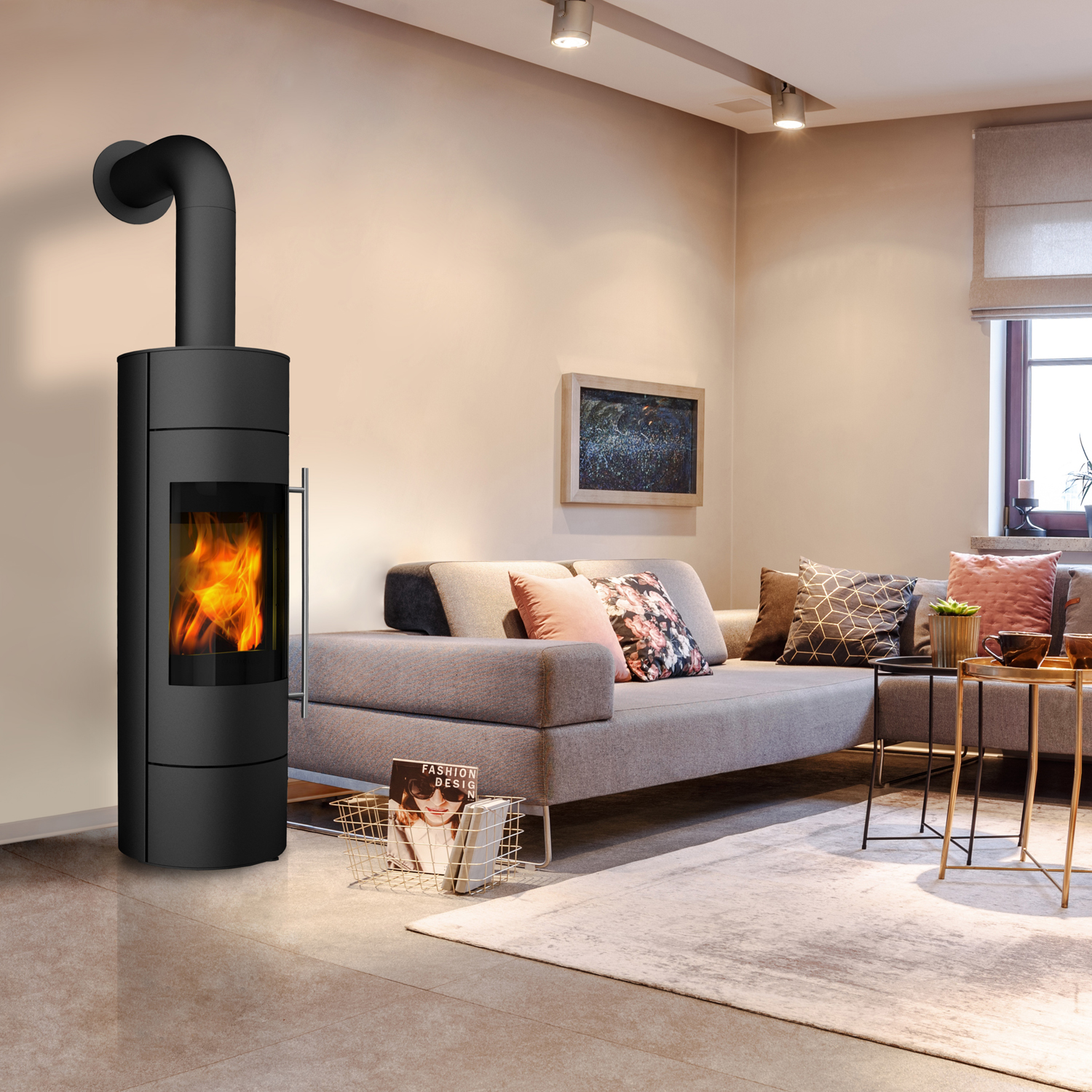 Olsberg Tipas PowerBloc! Poêle à bois compact en acier noir