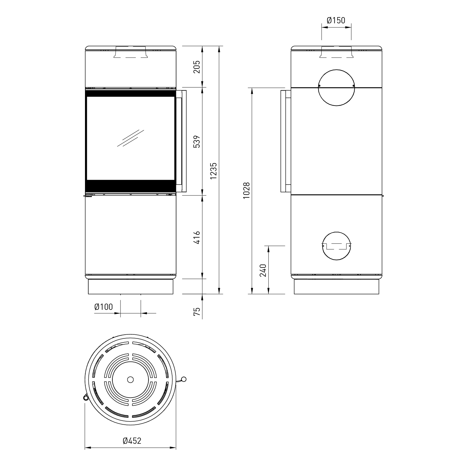 Spartherm Passo XS style RLU poêle à bois Titane