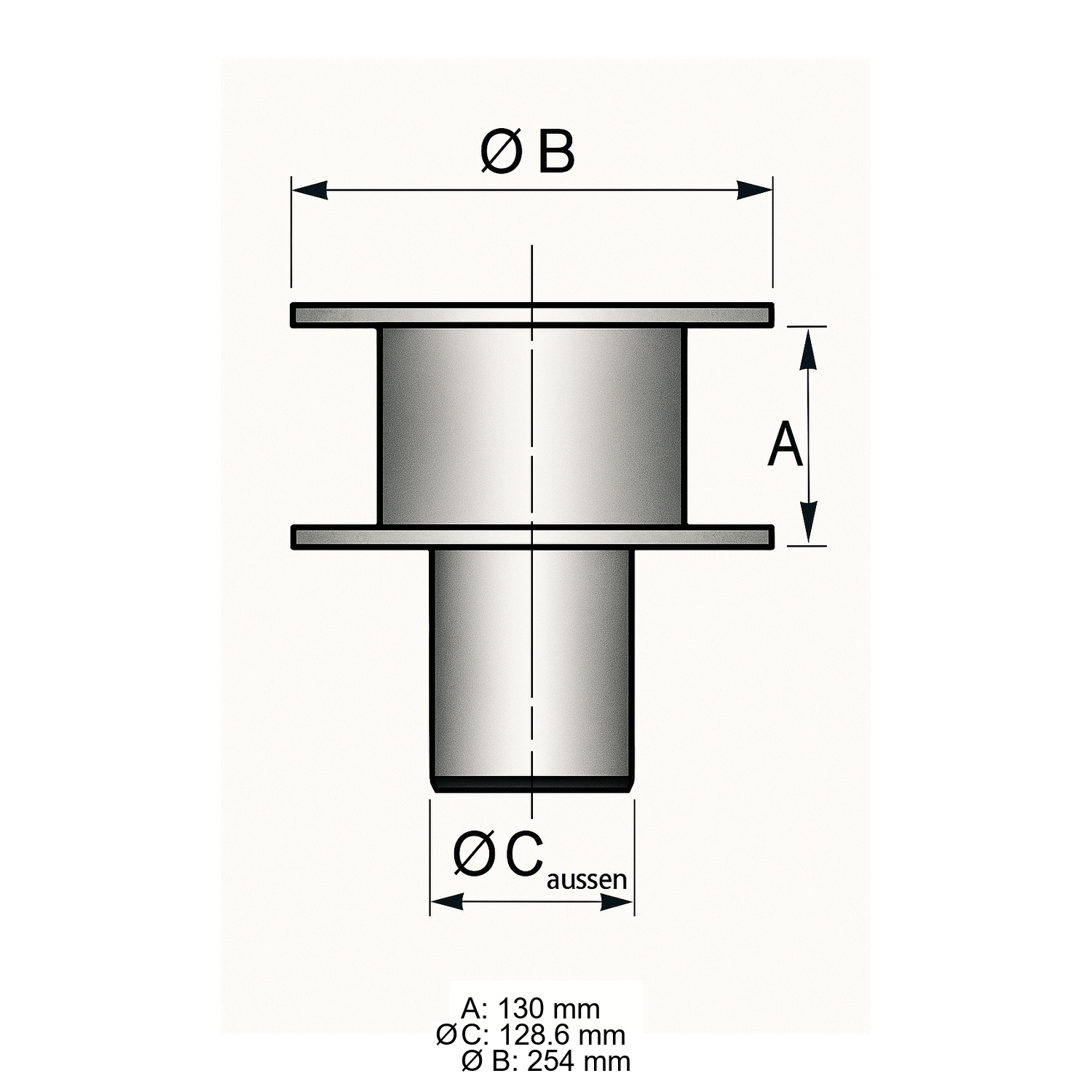 Schiedel PRIMA PLUS chapeau pare-pluie AntiSplash couvercle rabattable Ø130 mm simple paroi brillant