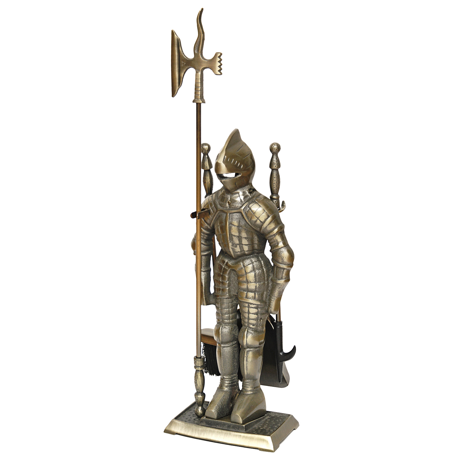 Ensemble d'outils de cheminée Chevalier Kunibert, 4 pièces, 73,5 cm