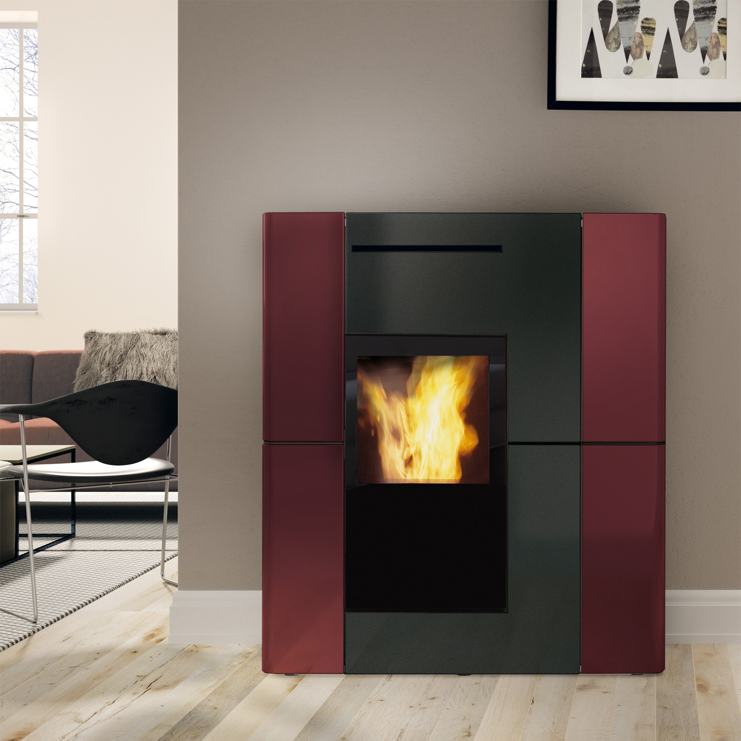 Edilkamin Blade H 23 Evo poêle à granulés bouilleur céramique Bordeaux inclus Kit R-FX Edilkamin Blade H 23 Evo poêle à granulés bouilleur céramique Bordeaux inclus Kit R-FX