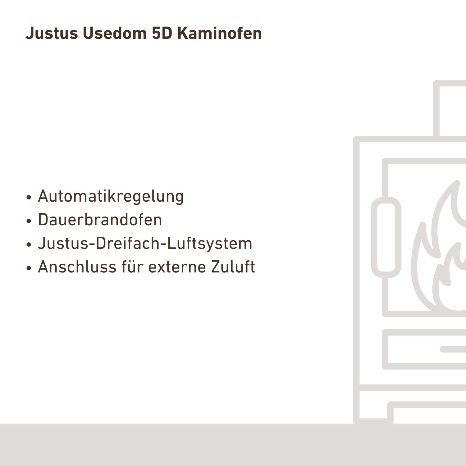 Justus Usedom 5D Poêle à bois en acier gris fonte / pierre ollaire