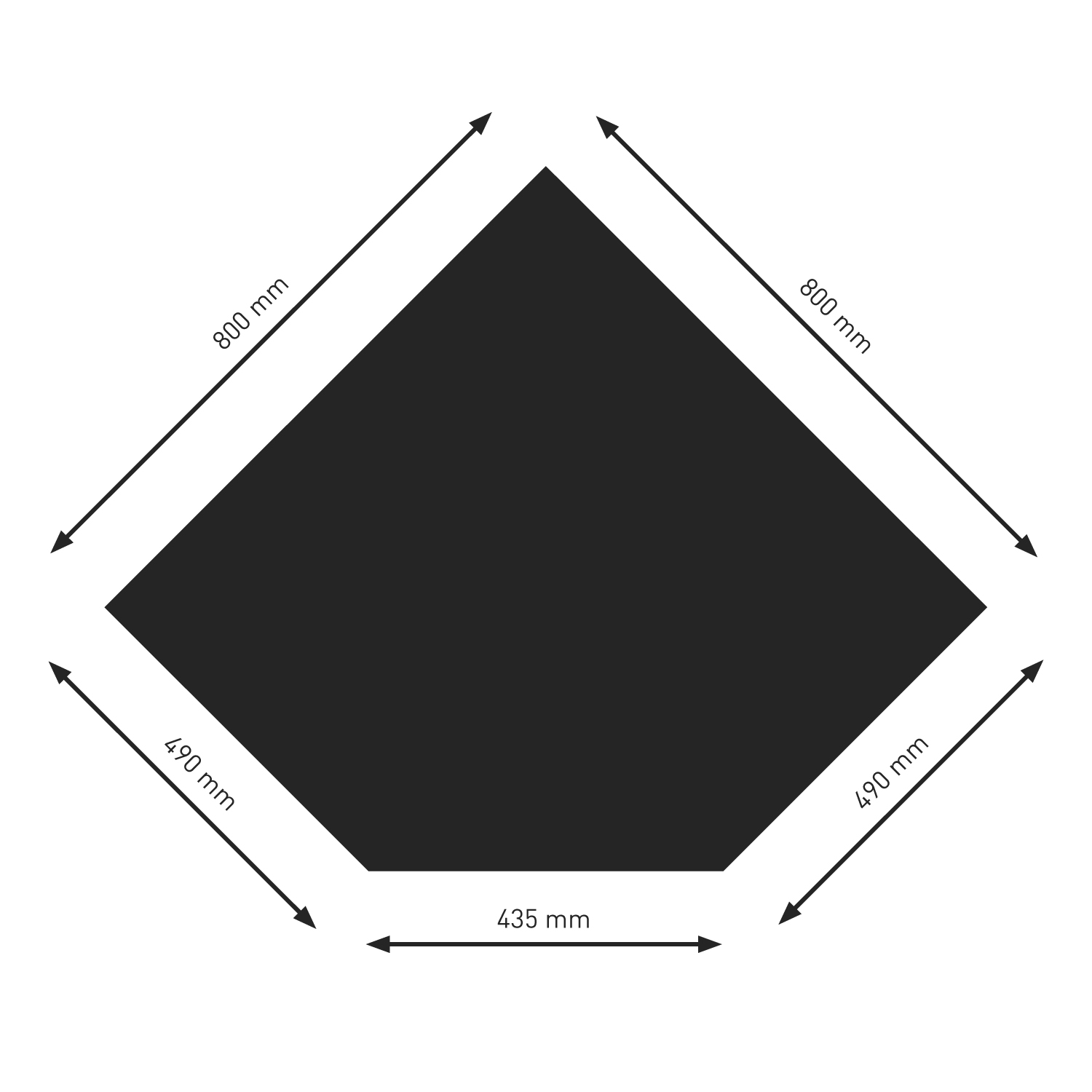 Plaque de sol Raik B5 Diamant noir revêtue de poudre 800 x 800 mm