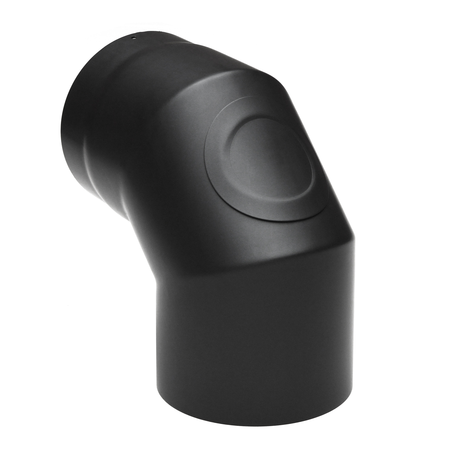 Coude de conduit de fumée Raik / Tuyau de poêle 180mm - 90° avec ouverture de nettoyage noir Coude de conduit de fumée Raik / Tuyau de poêle 180mm - 90° avec ouverture de nettoyage noir