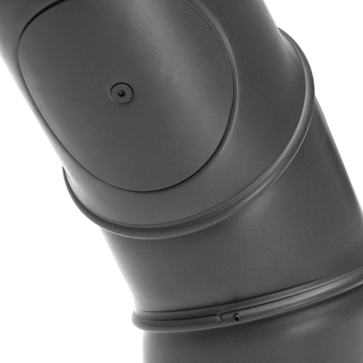 Coude de conduit de fumée / Tuyau de poêle 150 mm - Coude multiple gris fonte