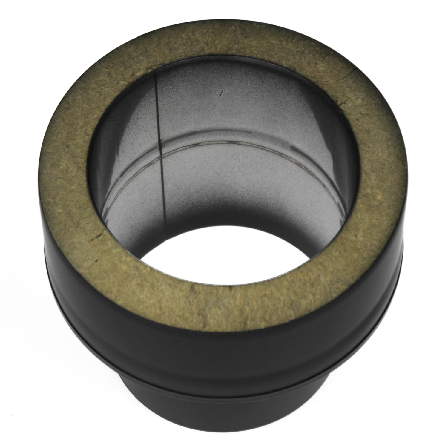 Raik Coltherm Adaptateur double paroi 150mm transition de EW à DW noir pour tuyau de fumée / conduit de fumée