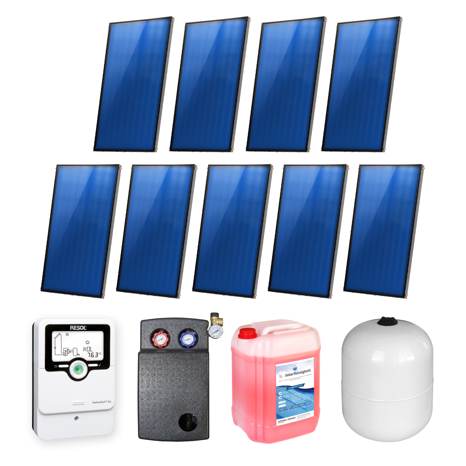 18,09 m² Ensemble de capteurs solaires Sunex 8 9x Basicx 2.0 4C