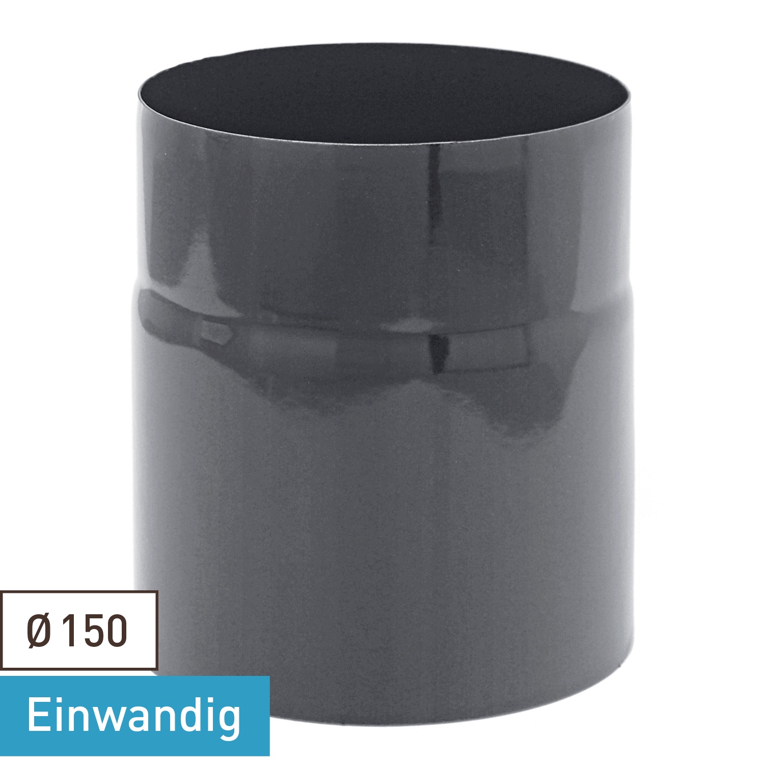 Raik conduit de fumée / tuyau de poêle émaillé 150mm - 150mm gris