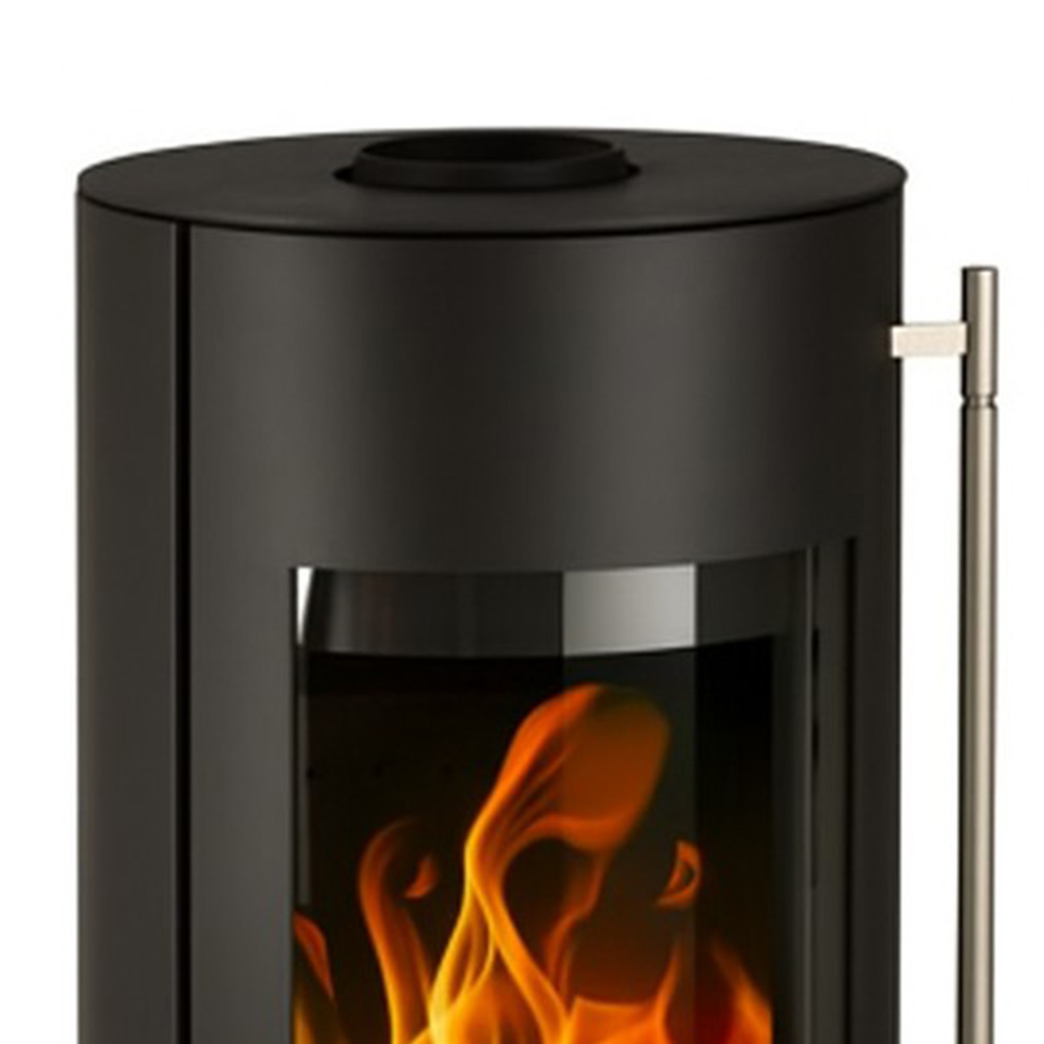 Haas+Sohn GRASSE Acier poêle à bois noir profond avec compartiment range-bûches sans porte