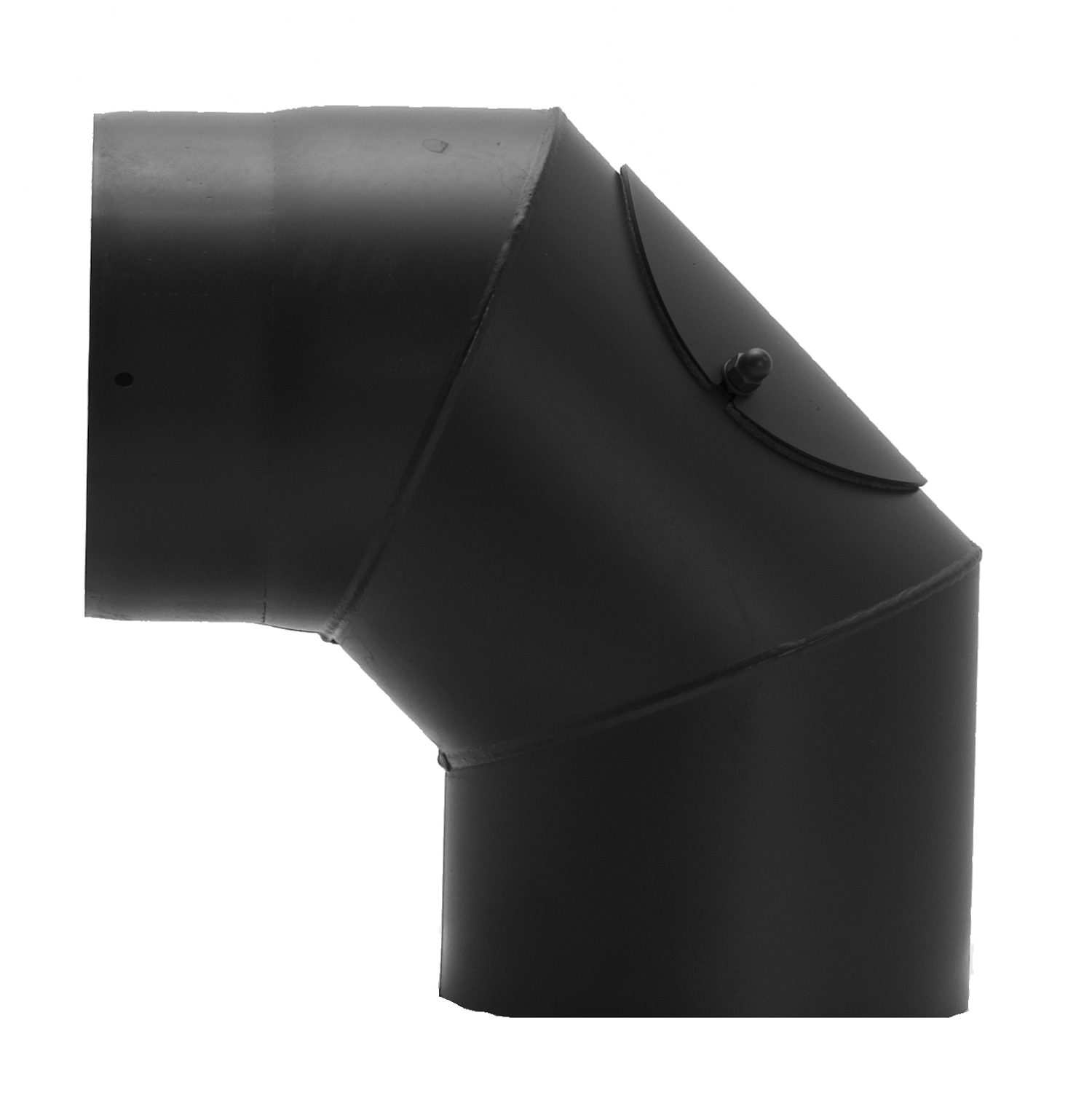Coude de conduit de fumée Raik / Tuyau de poêle 250mm - 90° avec ouverture de nettoyage noir Coude de conduit de fumée Raik / Tuyau de poêle 250mm - 90° avec ouverture de nettoyage noir