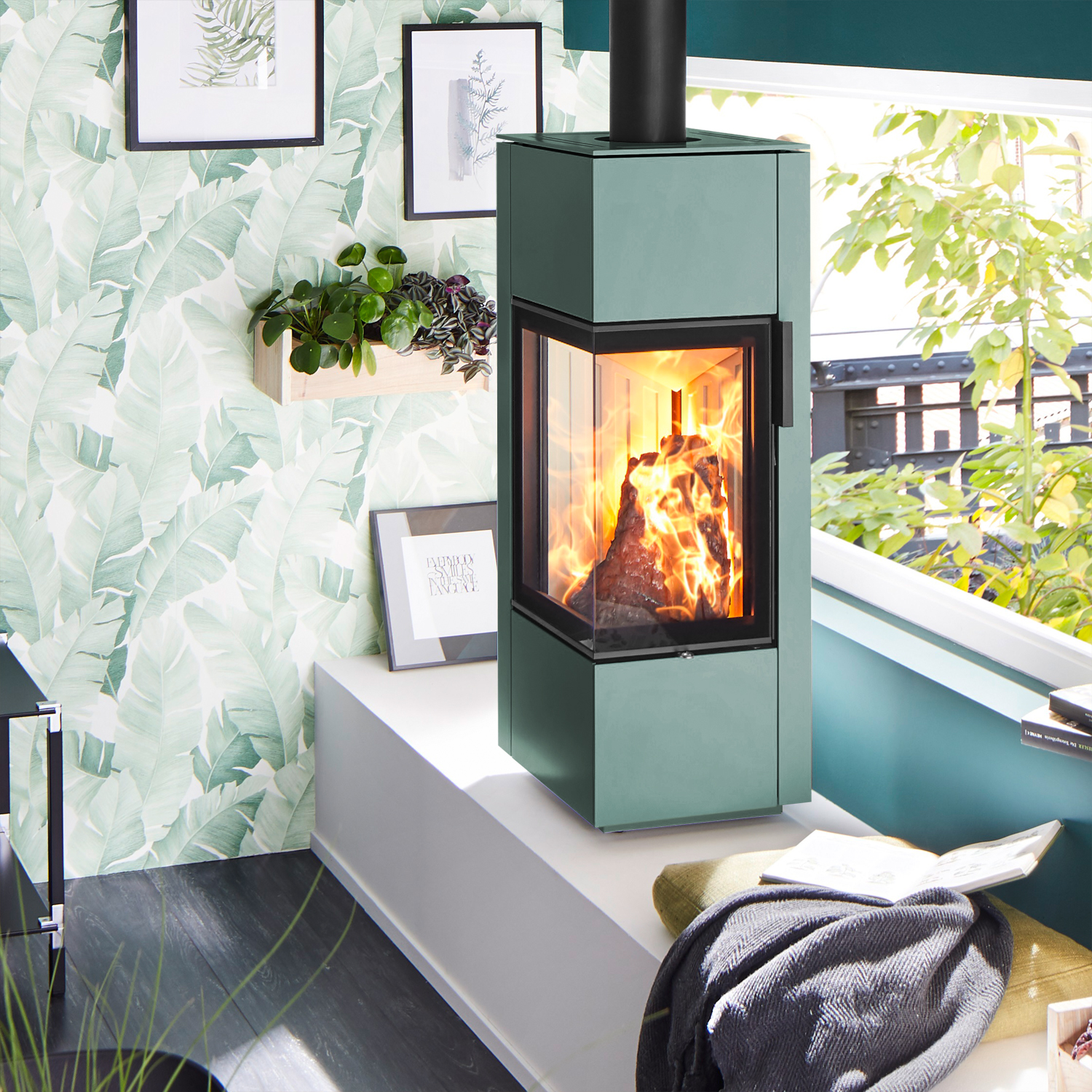 Spartherm Piko S poêle à bois en acier turquoise