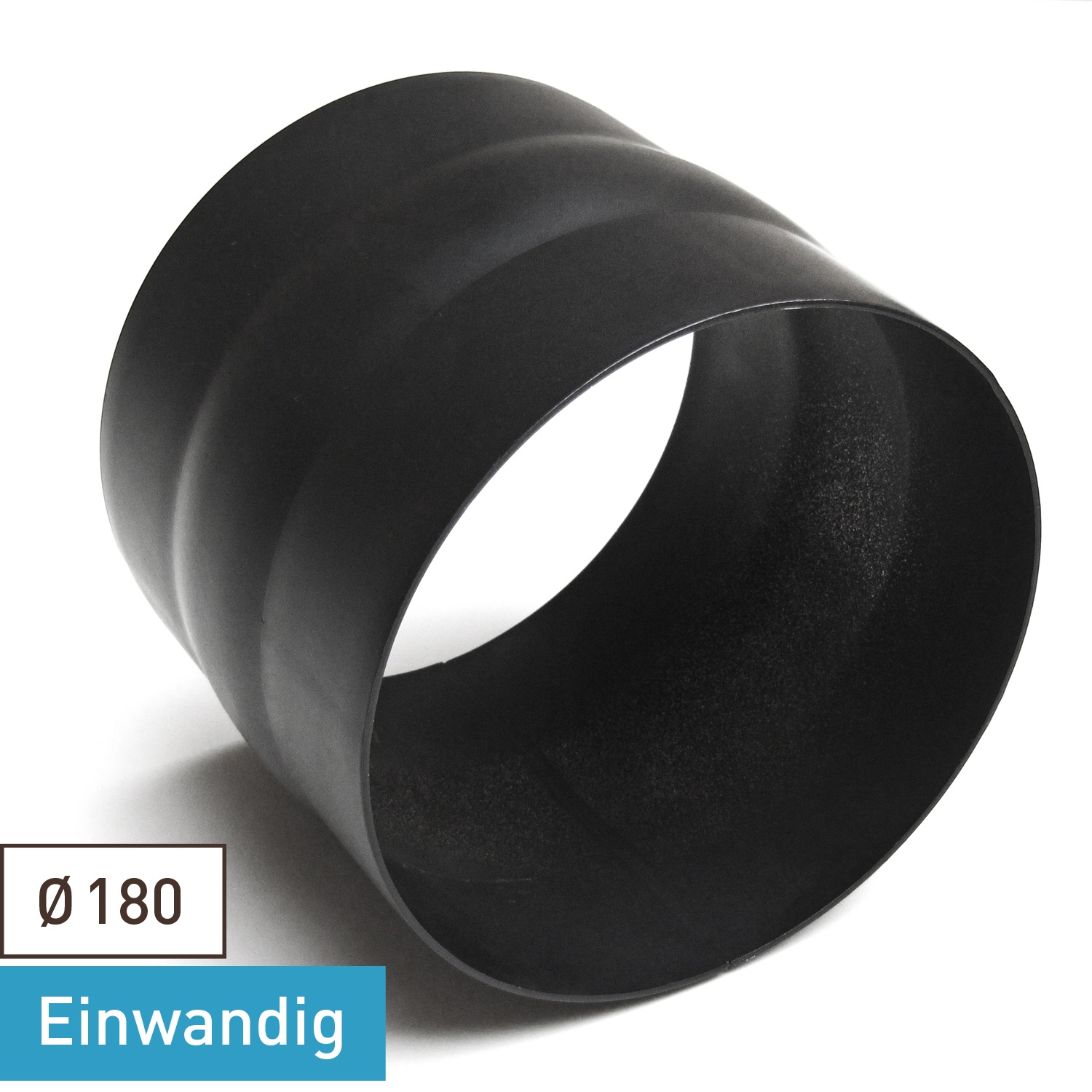 Raik Basic Adaptateur 180mm noir L: 150mm pour tuyau de fumée / conduit de fumée