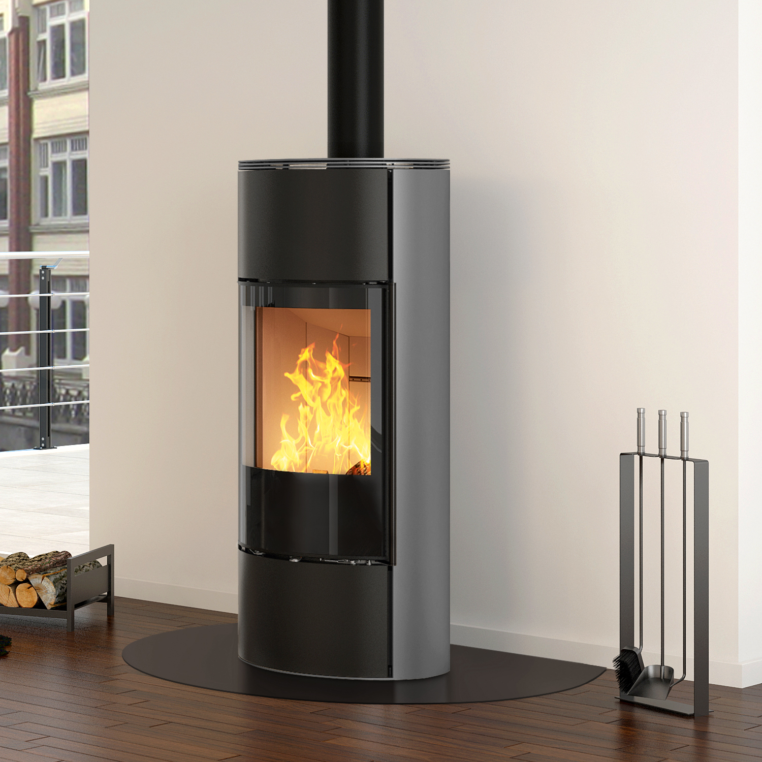 Spartherm Senso M H2O poêle à bois hydro Nero / Titan