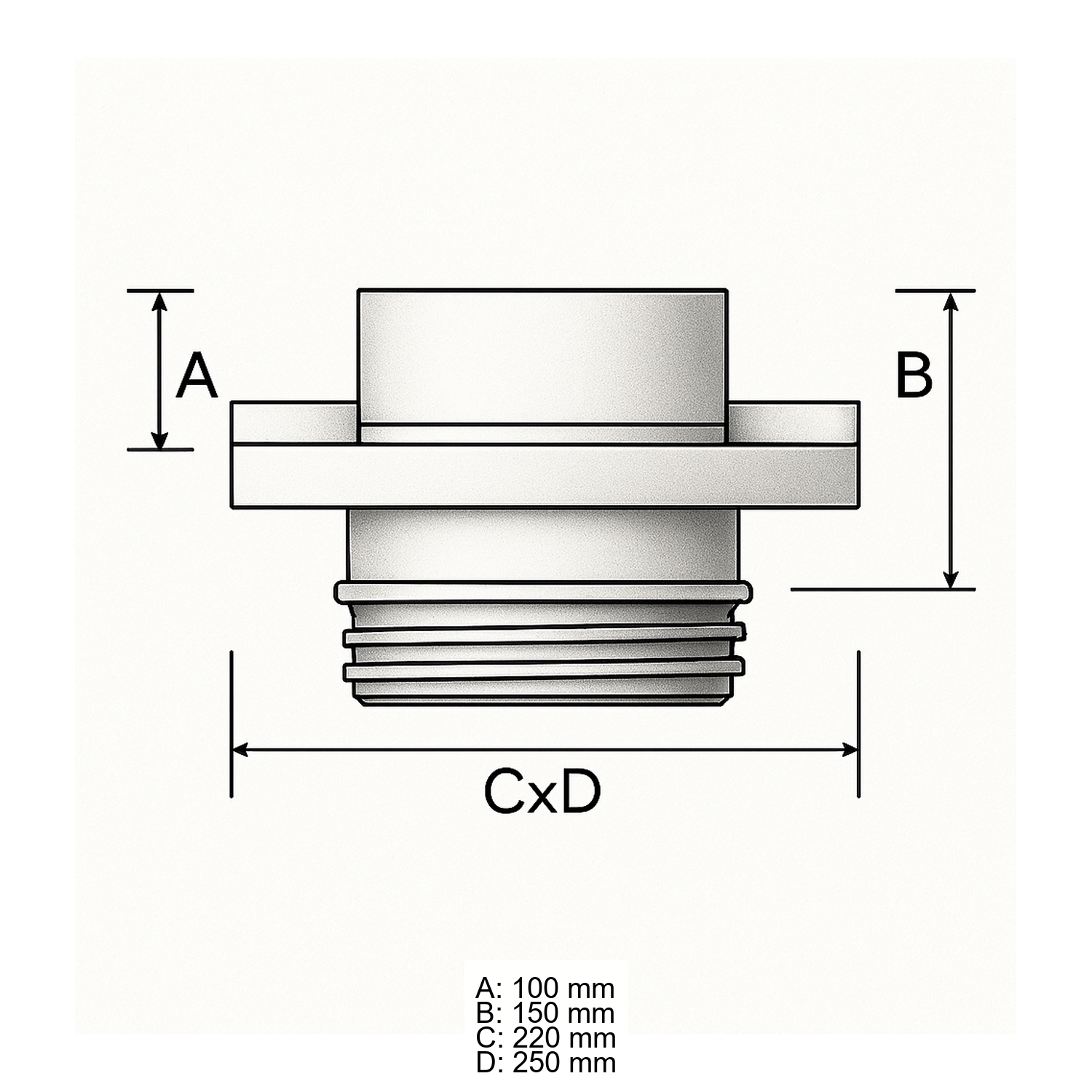 Schiedel PRIMA PLUS plaque de support Ø130 mm simple paroi mat