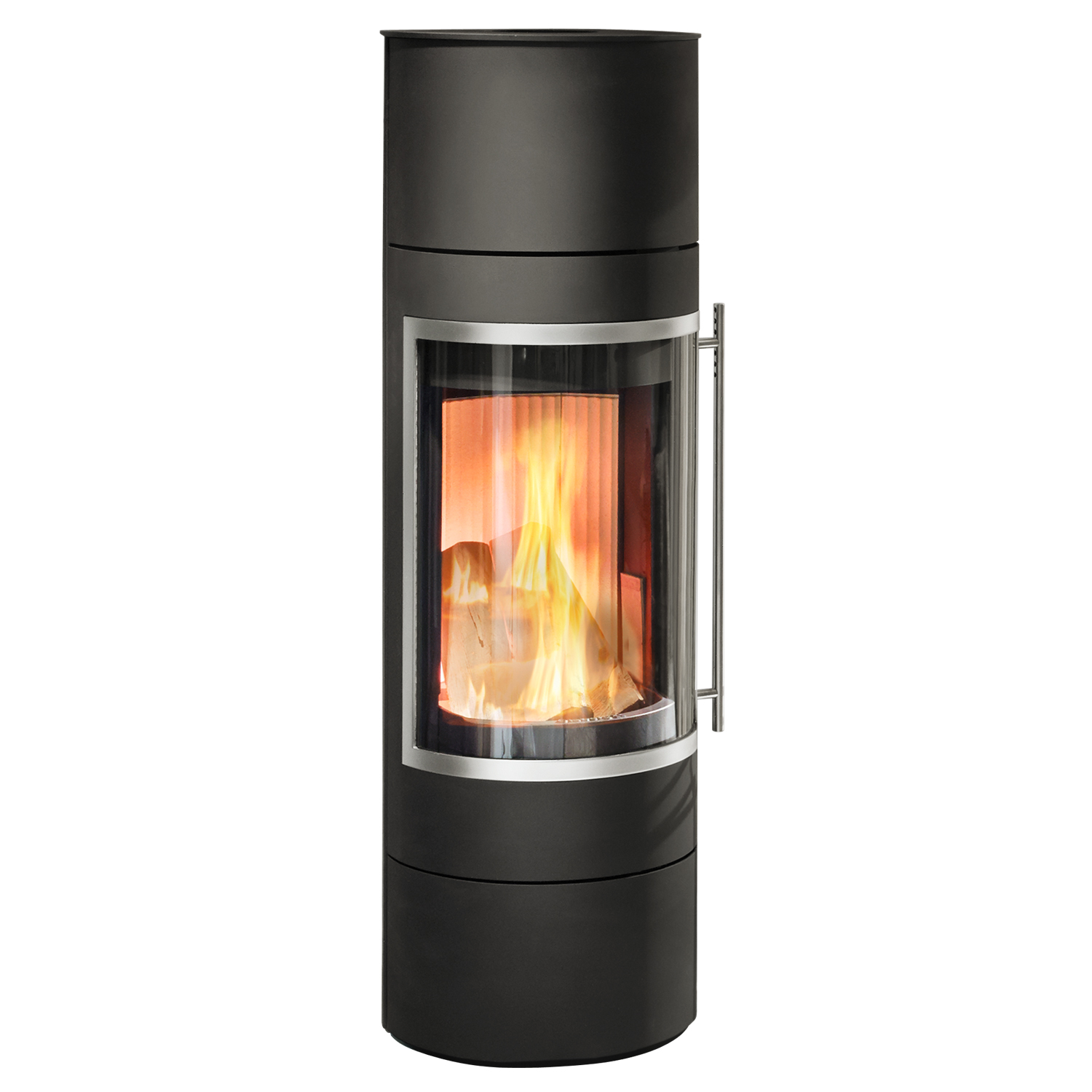 Olsberg Pular PowerBloc! Poêle à bois compact noir avec cadre décoratif chromé