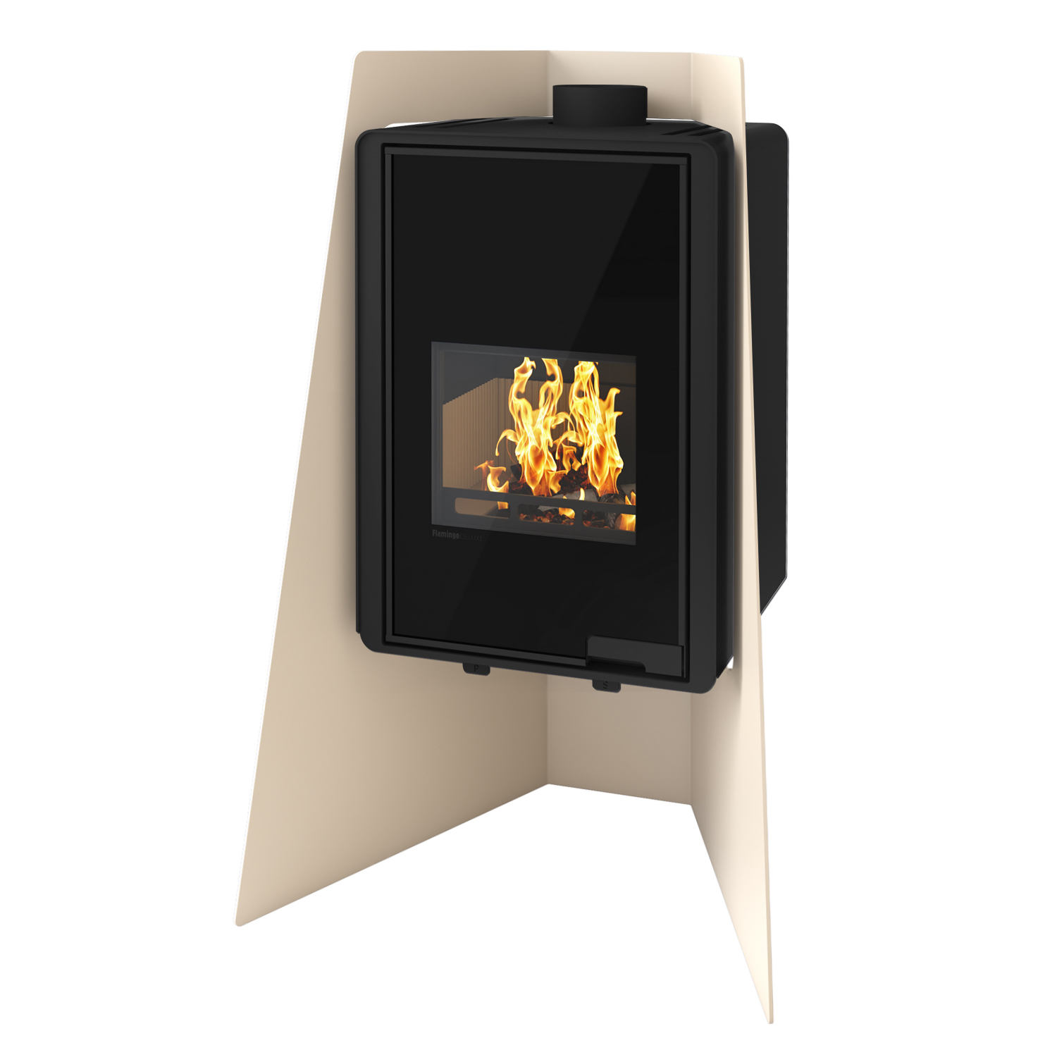Poêle à bois HS Flamingo Deluxe Island Crème