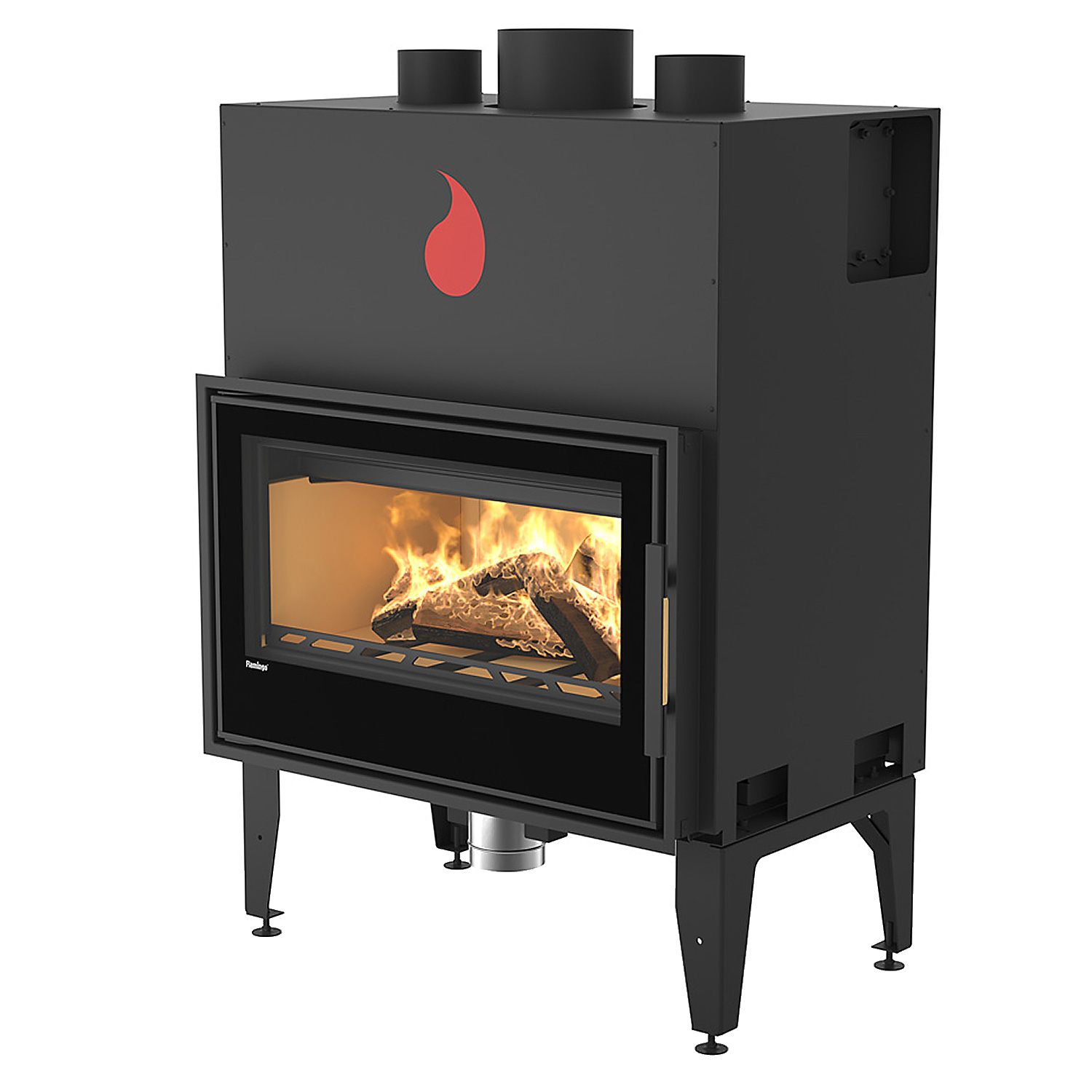 HS Flamingo X15 Insert de cheminée Acier Noir Automatique HS Flamingo X15 Insert de cheminée Acier Noir Automatique