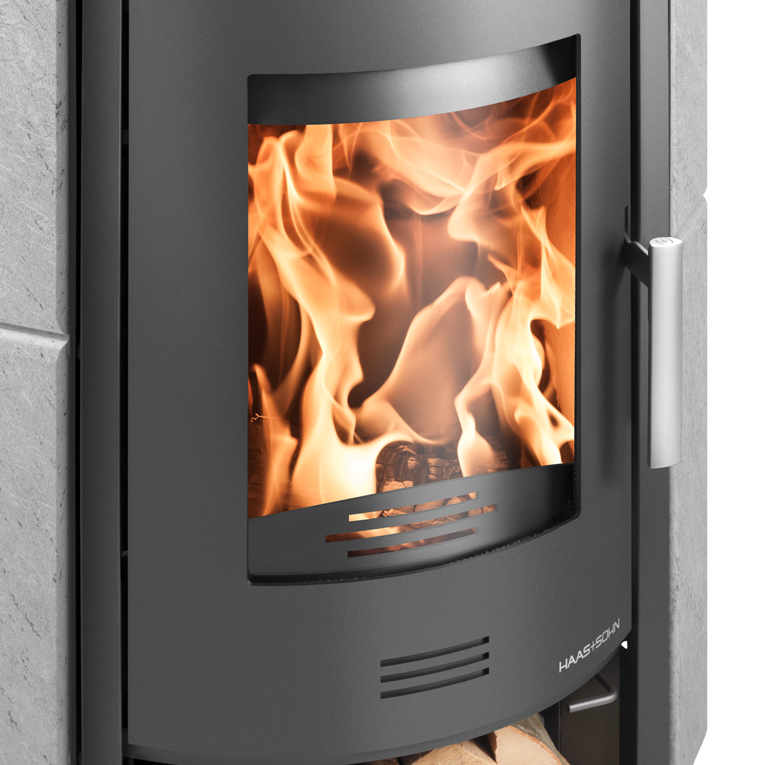 Haas+Sohn Kuopio II Poêle à bois Anthracite/Serpentino
