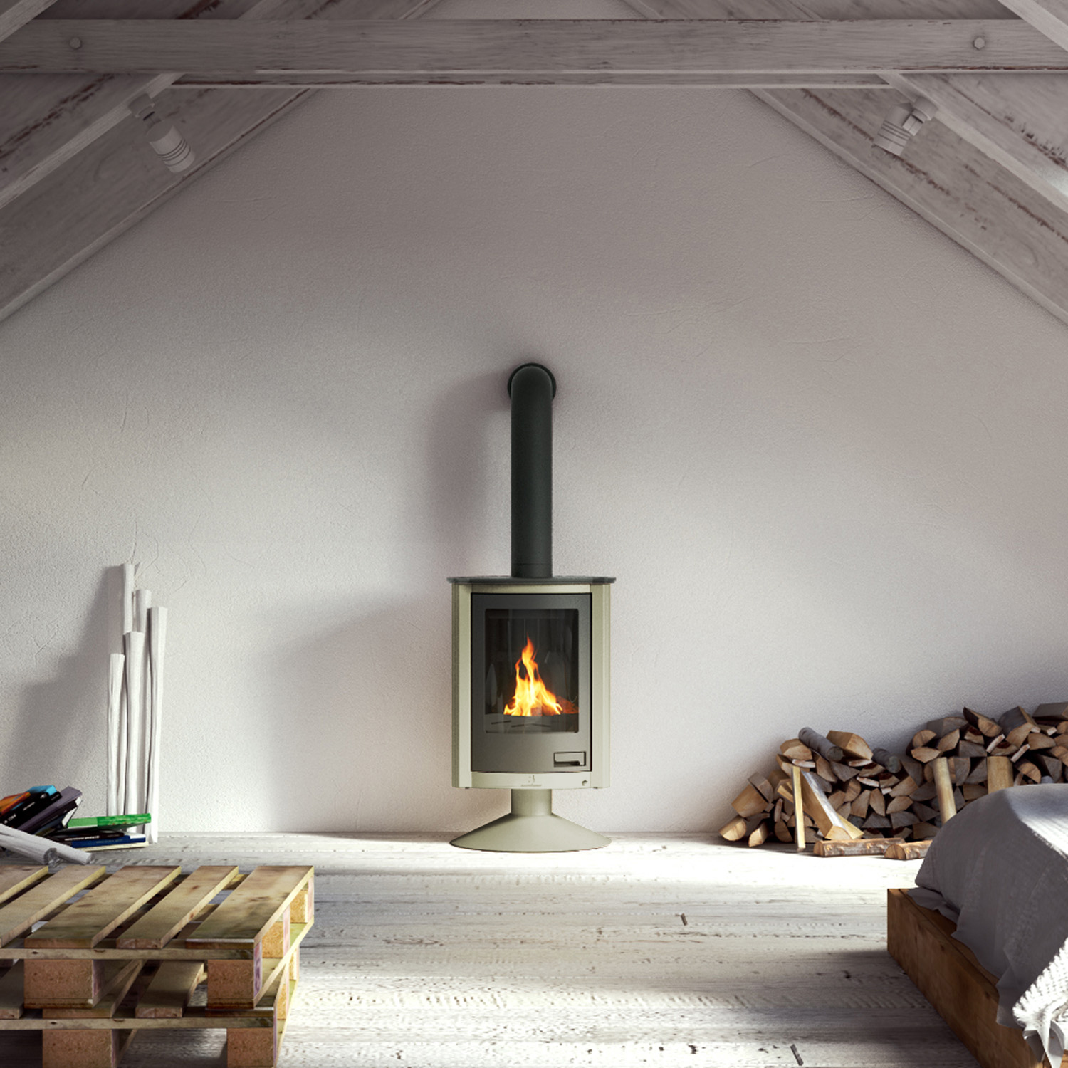 Poêle à air chaud Masterflamme Piccolo II Olive