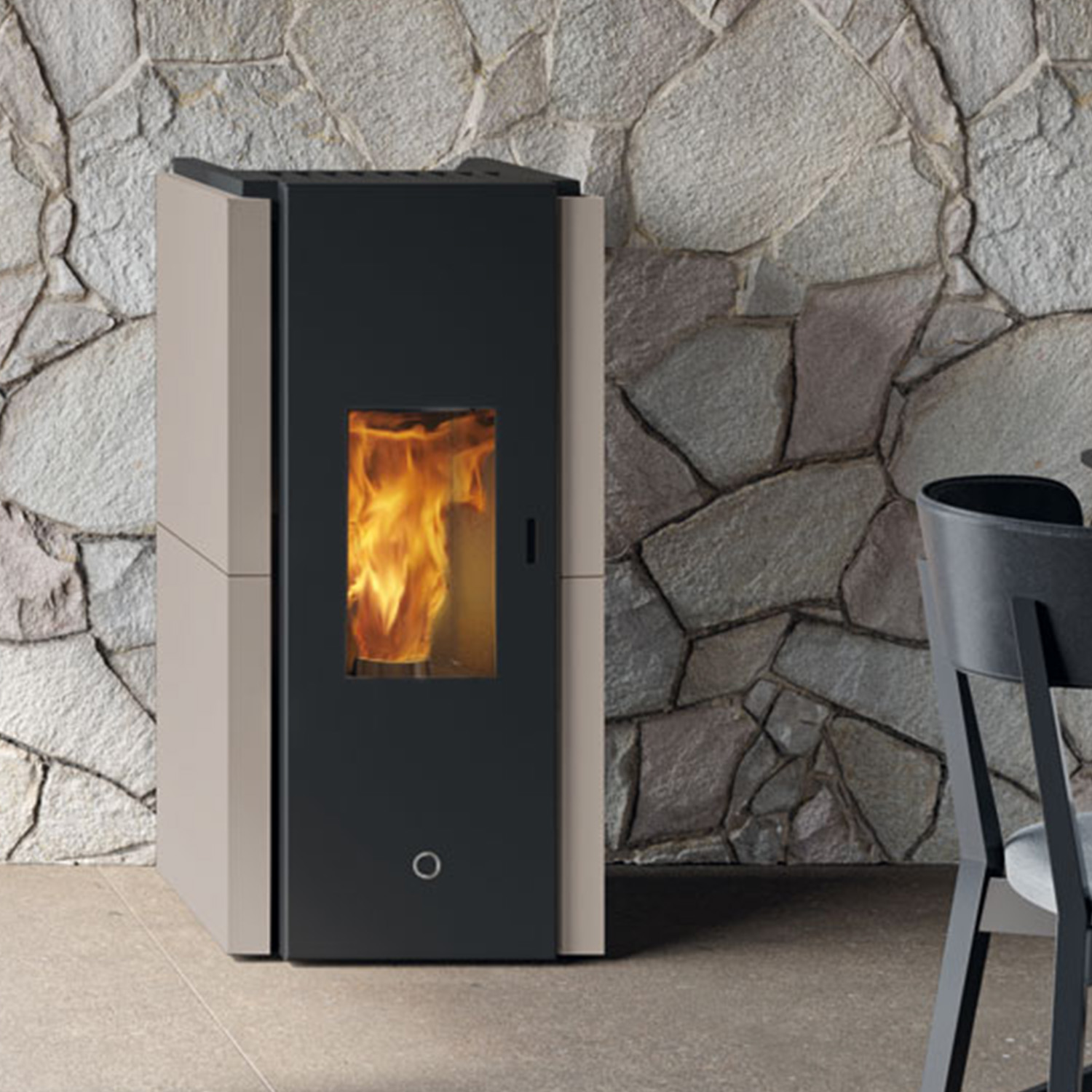 EK63 Zone 80 Evo poêle à granulés acier gris colombe