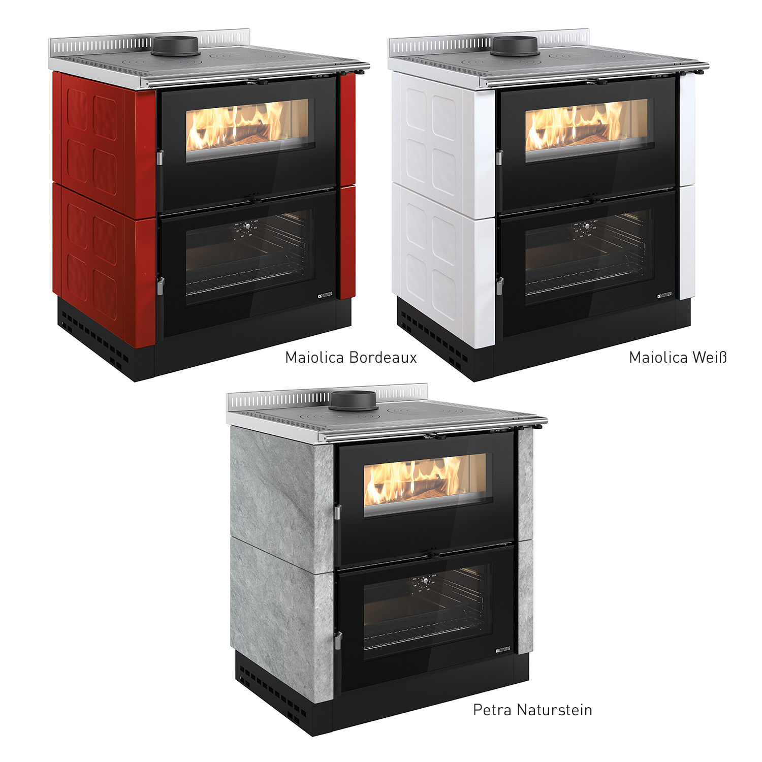 La cuisinière à bois La Nordica Verona XXL Majolika Bordeaux