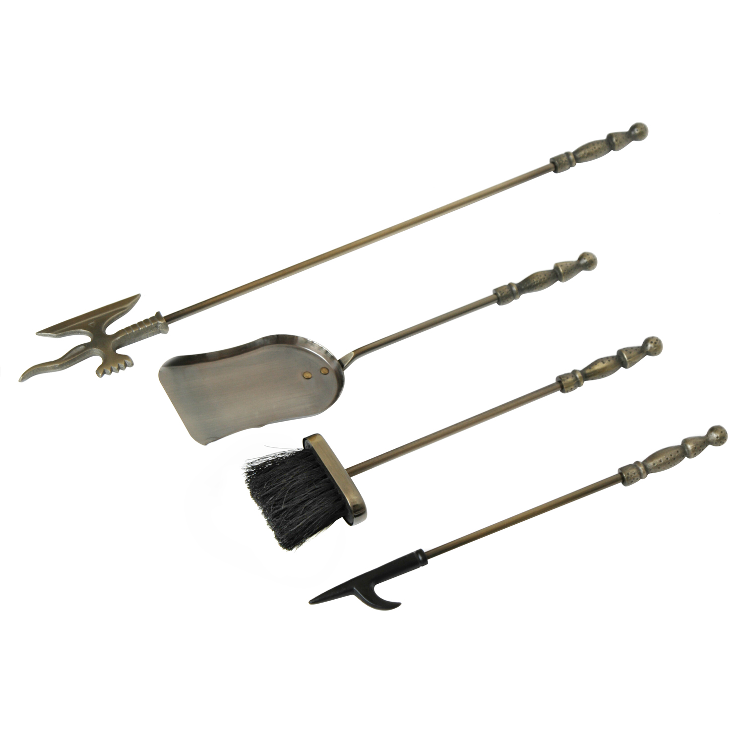 Ensemble d'outils de cheminée Chevalier Kunibert, 4 pièces, 73,5 cm