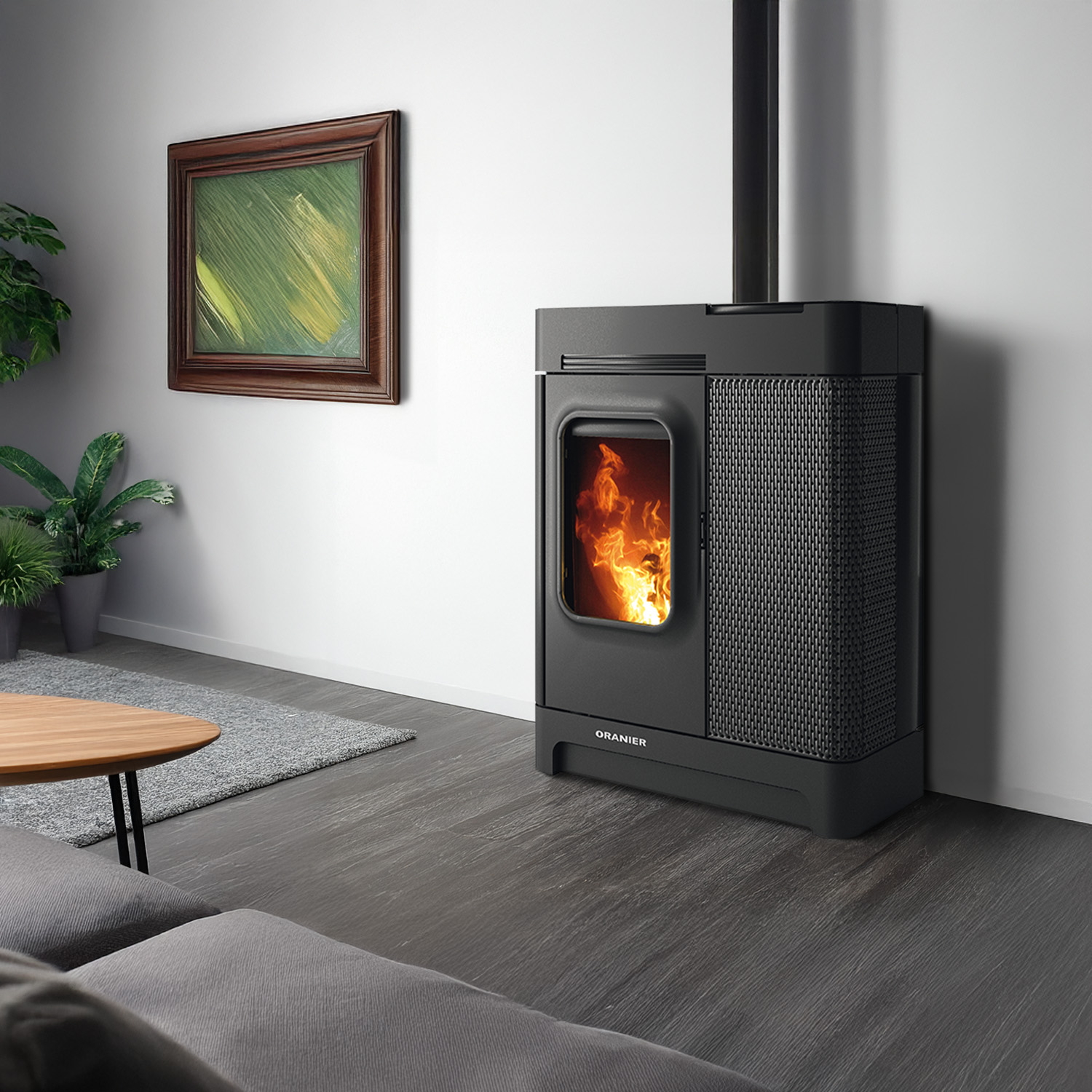 Oranier Calimo XL poêle à granulés acier noir